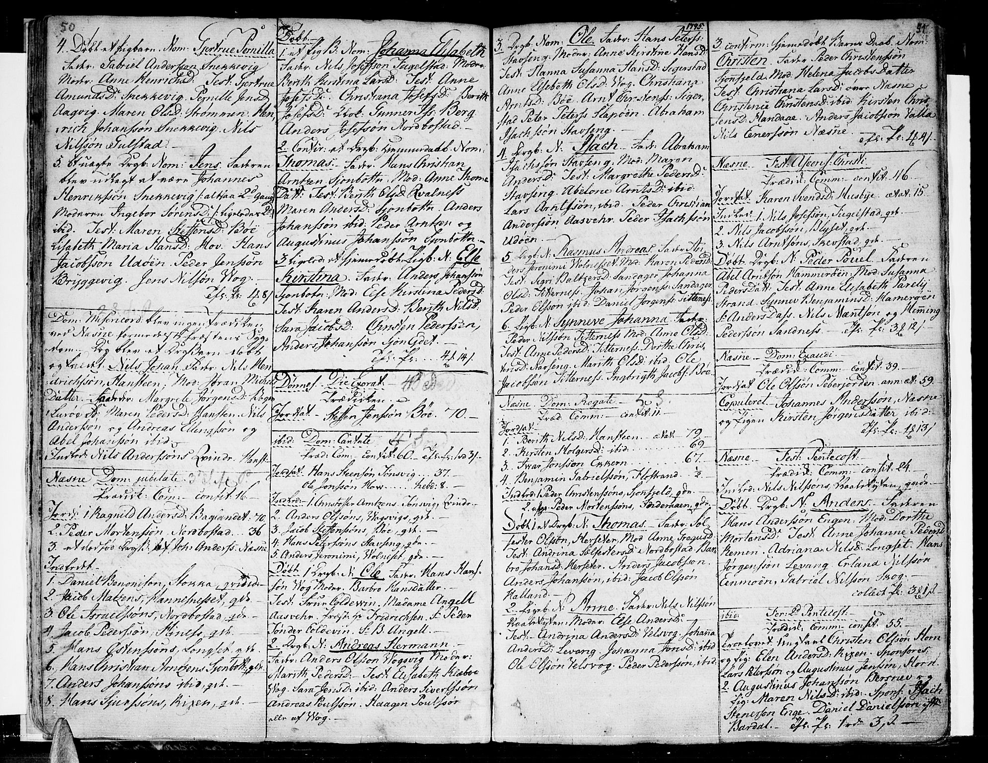Ministerialprotokoller, klokkerbøker og fødselsregistre - Nordland, SAT/A-1459/838/L0545: Parish register (official) no. 838A04, 1791-1820, p. 50-51