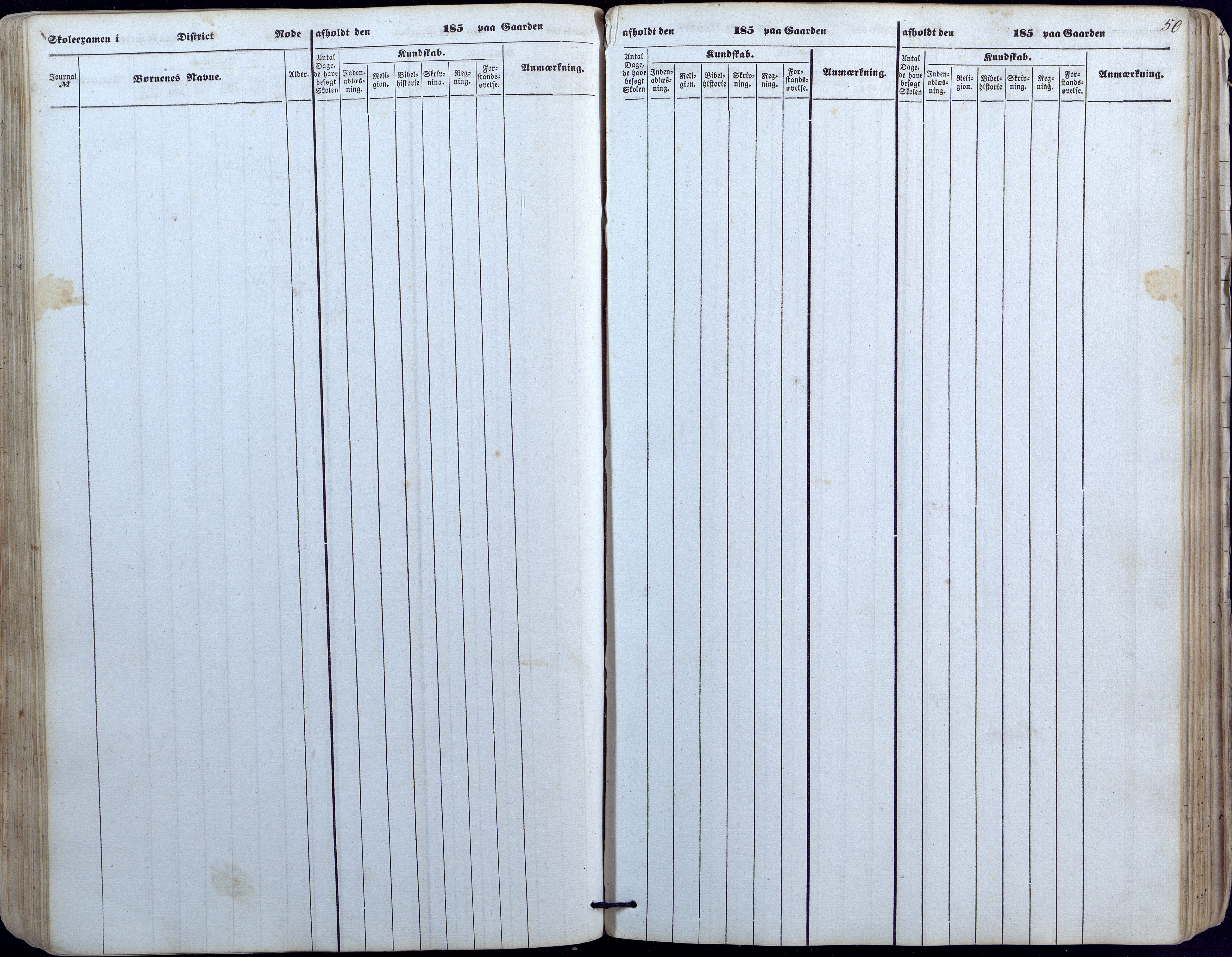 Høvåg kommune, AAKS/KA0927-PK/1/05/L0391: Eksamensprotokoll/alle skoledistrikt, 1852-1863, p. 50