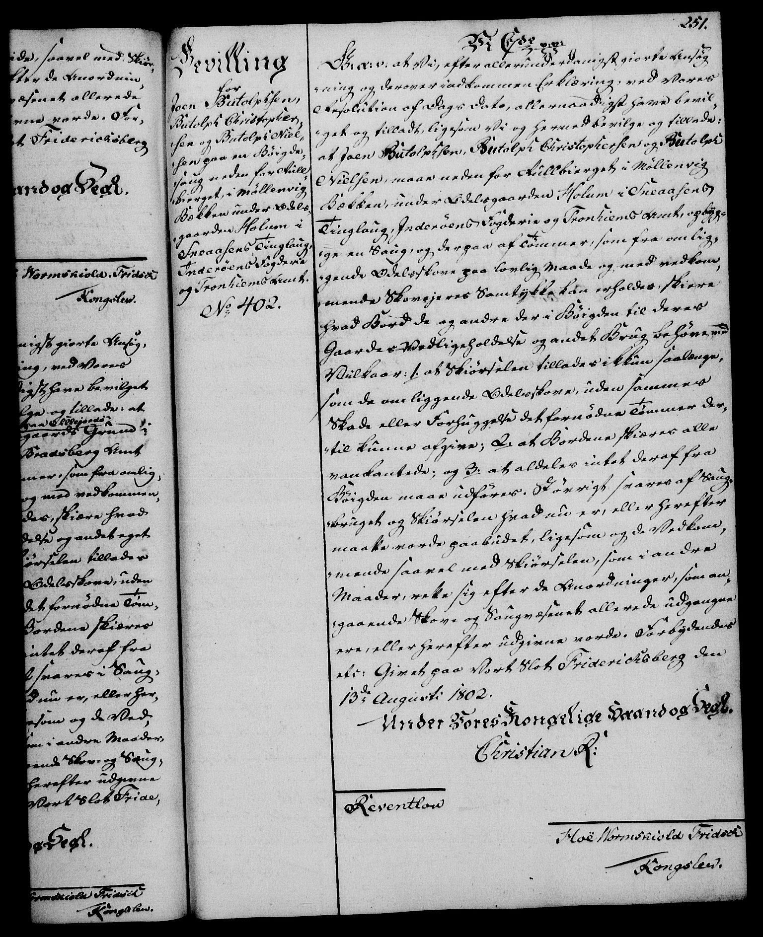 Rentekammeret, Kammerkanselliet, AV/RA-EA-3111/G/Gg/Gga/L0017: Norsk ekspedisjonsprotokoll med register (merket RK 53.17), 1801-1803, p. 251