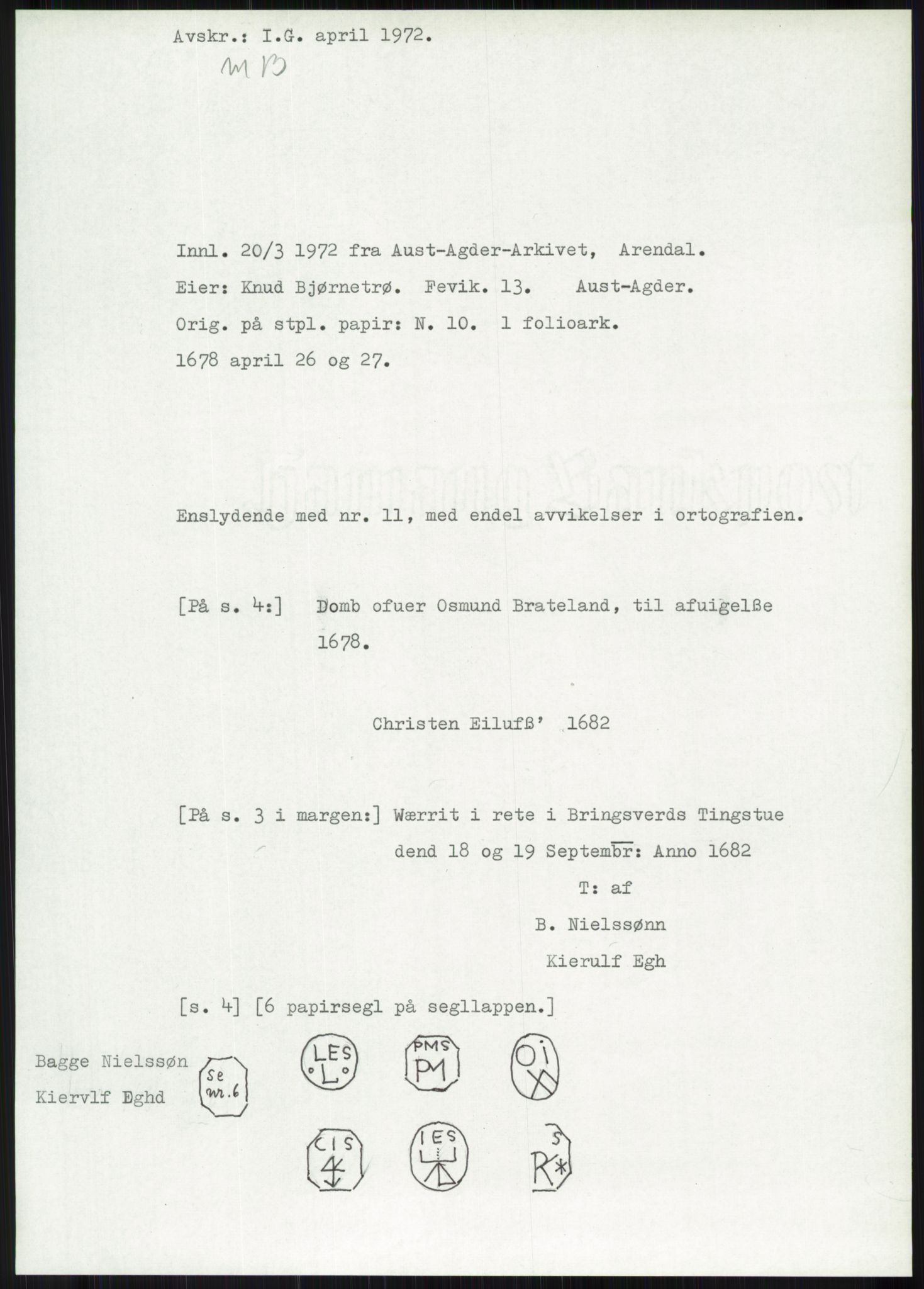 Samlinger til kildeutgivelse, Diplomavskriftsamlingen, RA/EA-4053/H/Ha, p. 435
