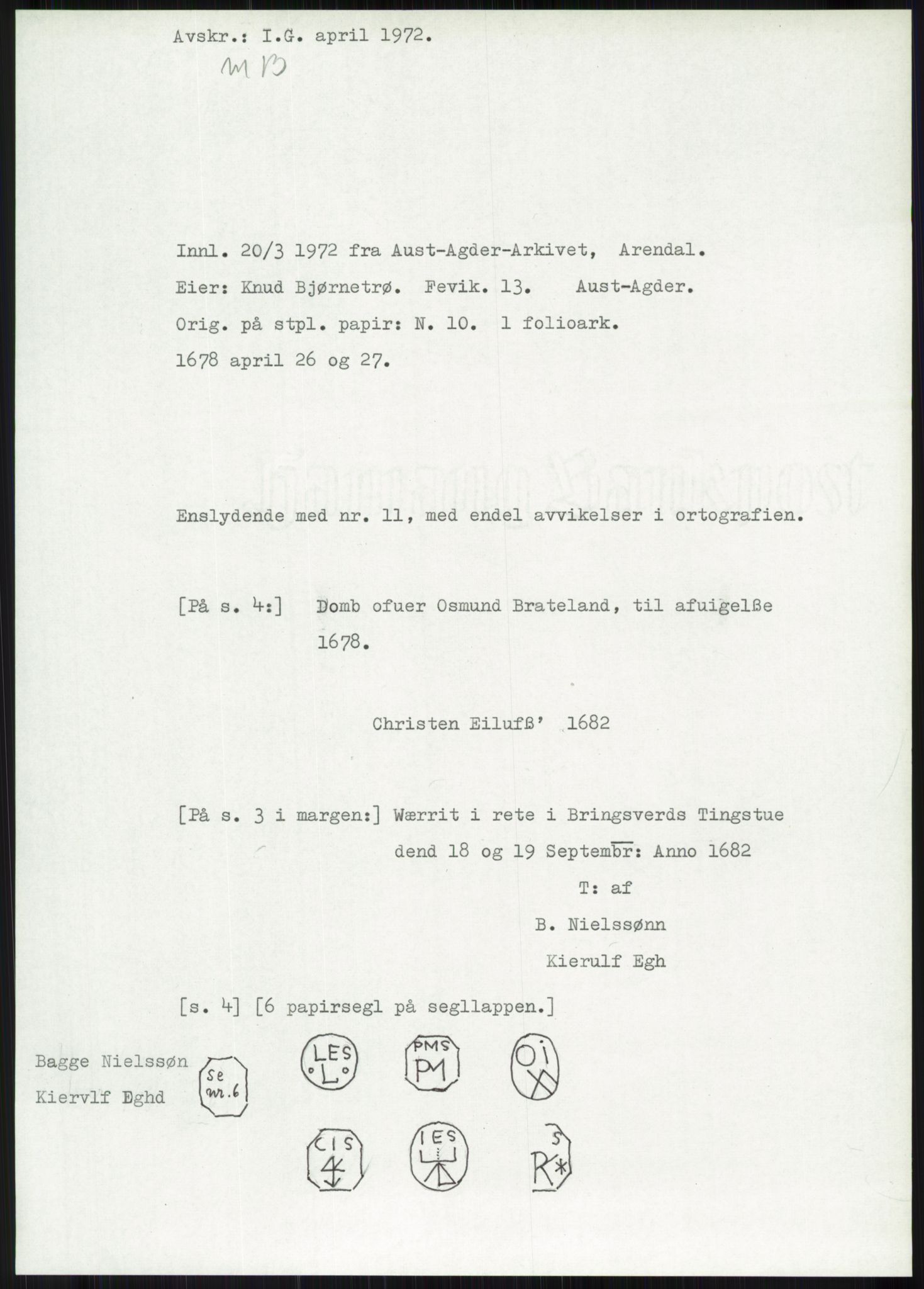 Samlinger til kildeutgivelse, Diplomavskriftsamlingen, AV/RA-EA-4053/H/Ha, p. 435