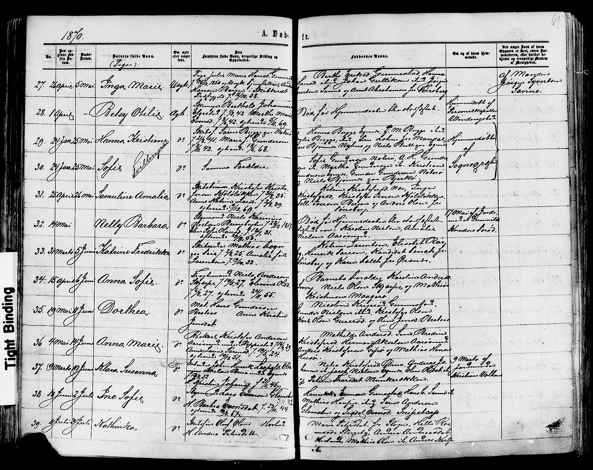 Nøtterøy kirkebøker, SAKO/A-354/F/Fa/L0007: Parish register (official) no. I 7, 1865-1877, p. 69