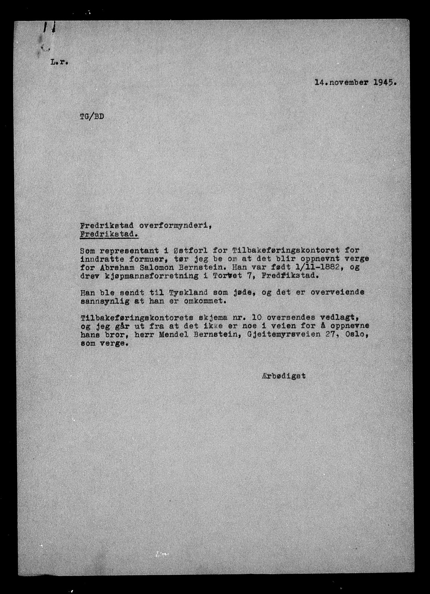 Justisdepartementet, Tilbakeføringskontoret for inndratte formuer, AV/RA-S-1564/H/Hc/Hcd/L0991: --, 1945-1947, p. 216