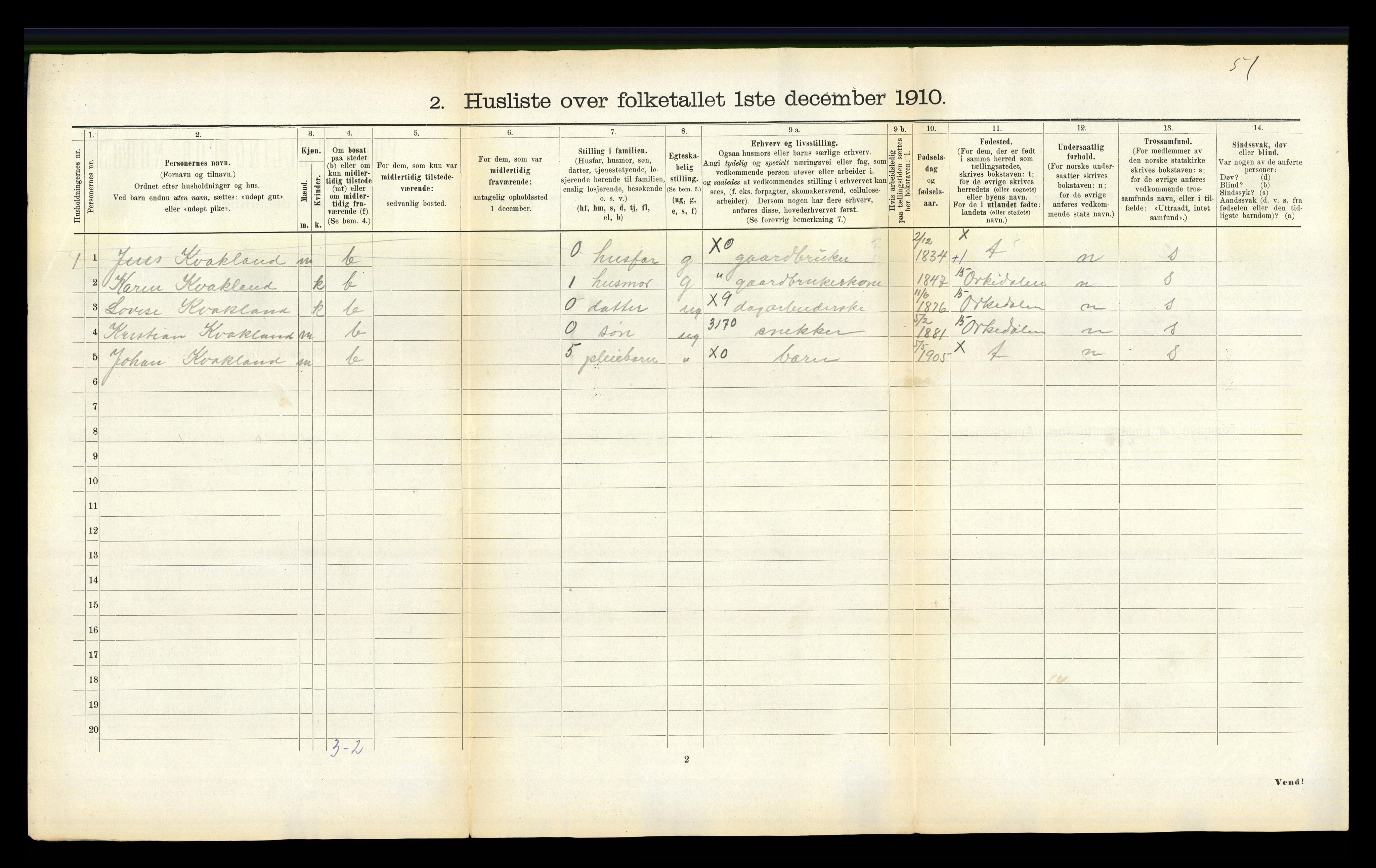 RA, 1910 census for Geitastrand, 1910, p. 39