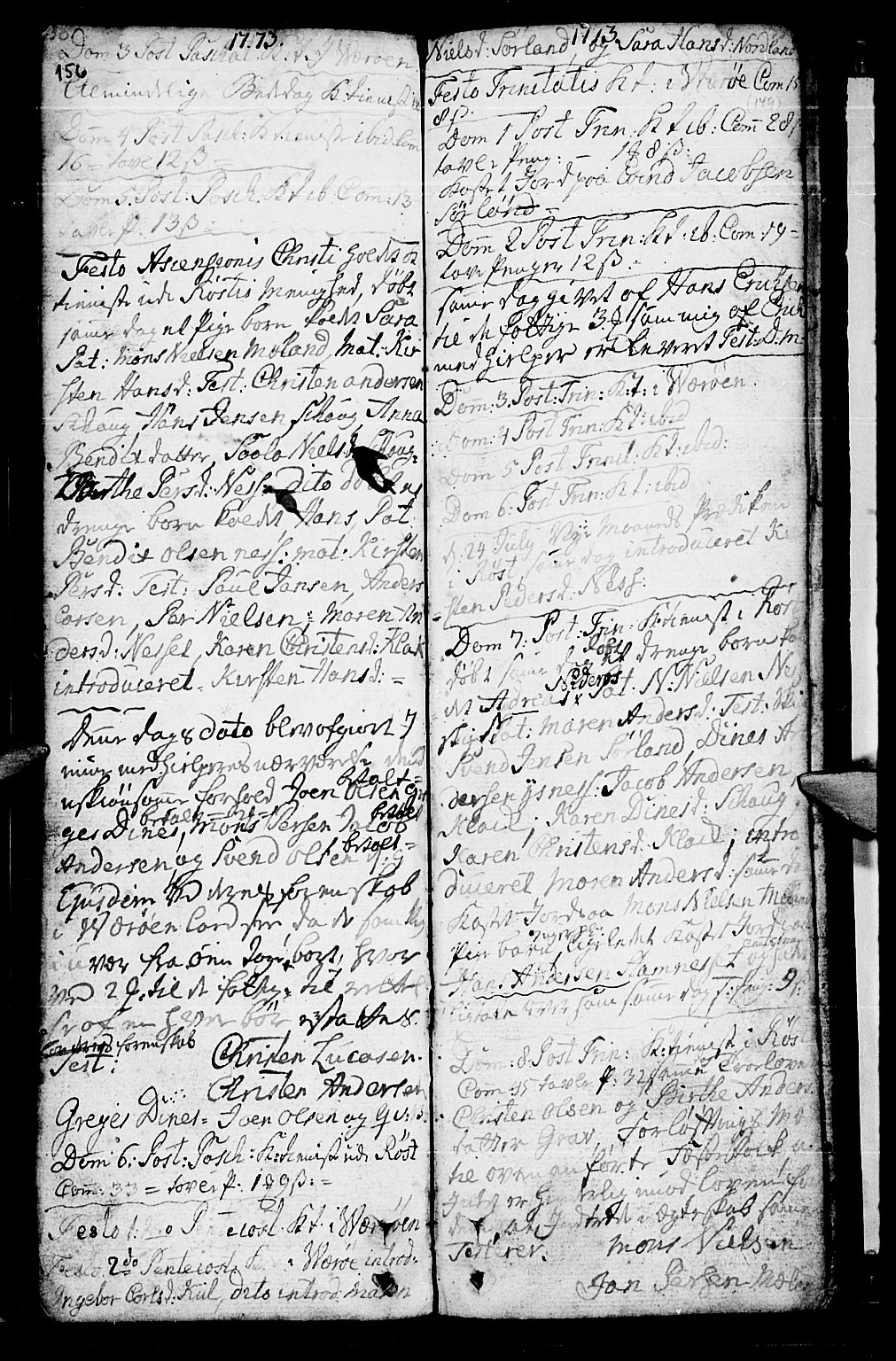 Ministerialprotokoller, klokkerbøker og fødselsregistre - Nordland, AV/SAT-A-1459/807/L0118: Parish register (official) no. 807A01, 1752-1798, p. 156-157