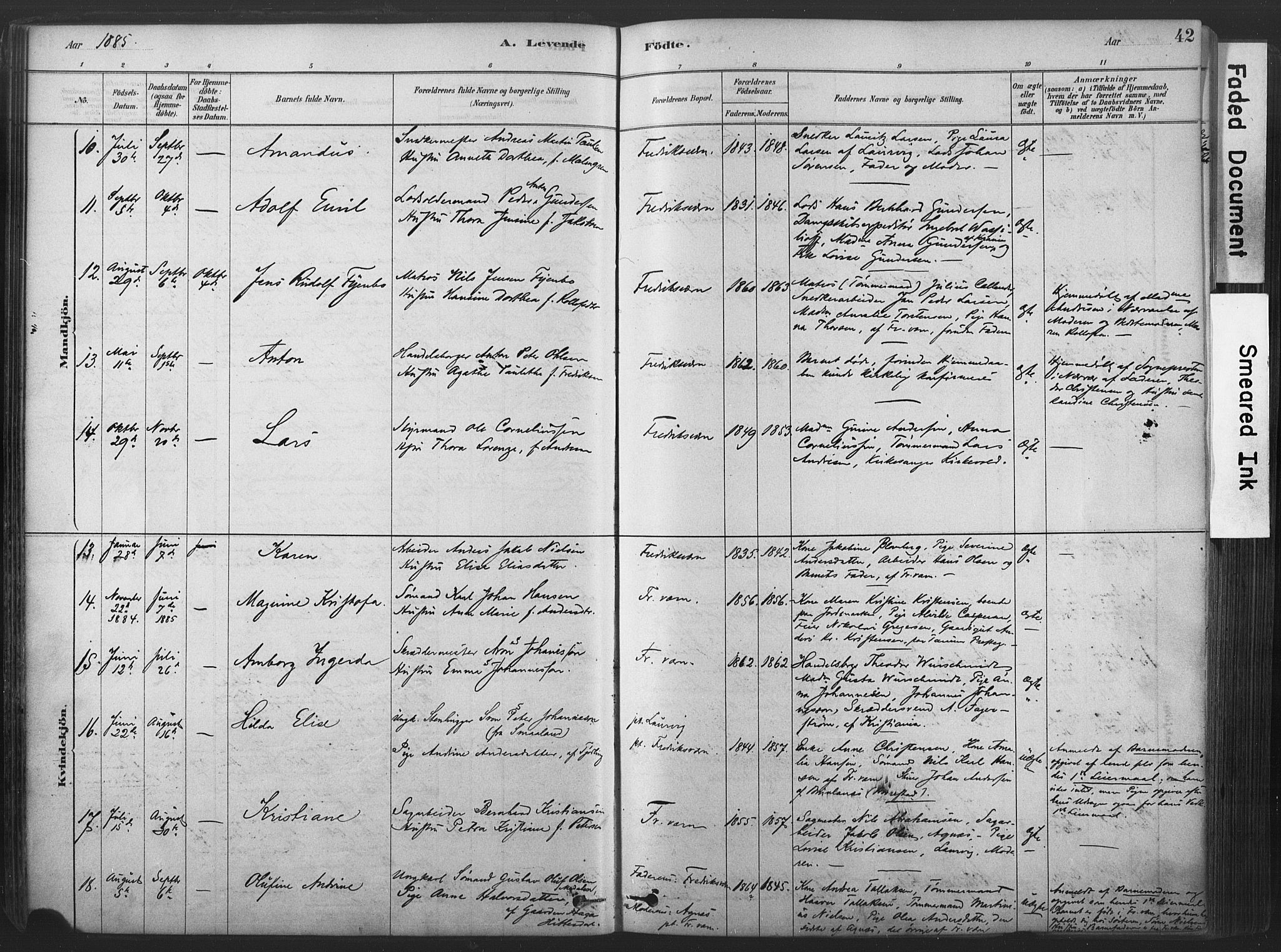 Stavern kirkebøker, AV/SAKO-A-318/F/Fa/L0008: Parish register (official) no. 8, 1878-1905, p. 42