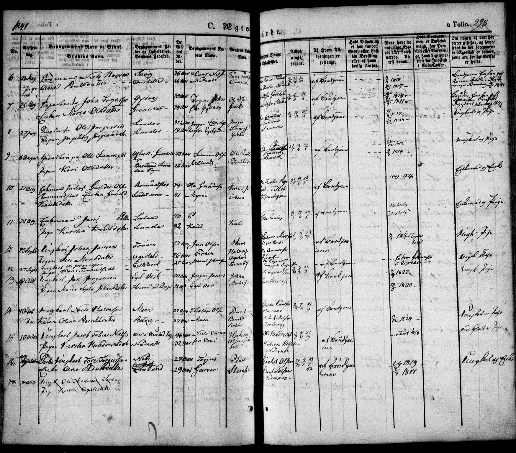 Søndeled sokneprestkontor, SAK/1111-0038/F/Fa/L0002: Parish register (official) no. A 2, 1839-1860, p. 298