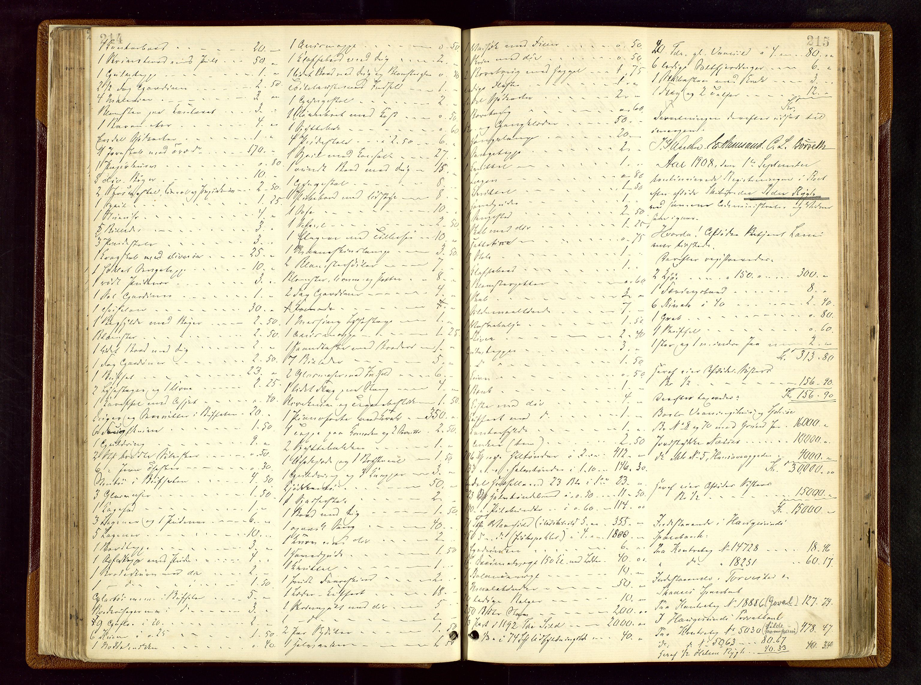 Haugesund tingrett, AV/SAST-A-101415/01/IV/IVB/L0003: Skifteregistreringsprotokoll, med register, 1898-1914, p. 214-215