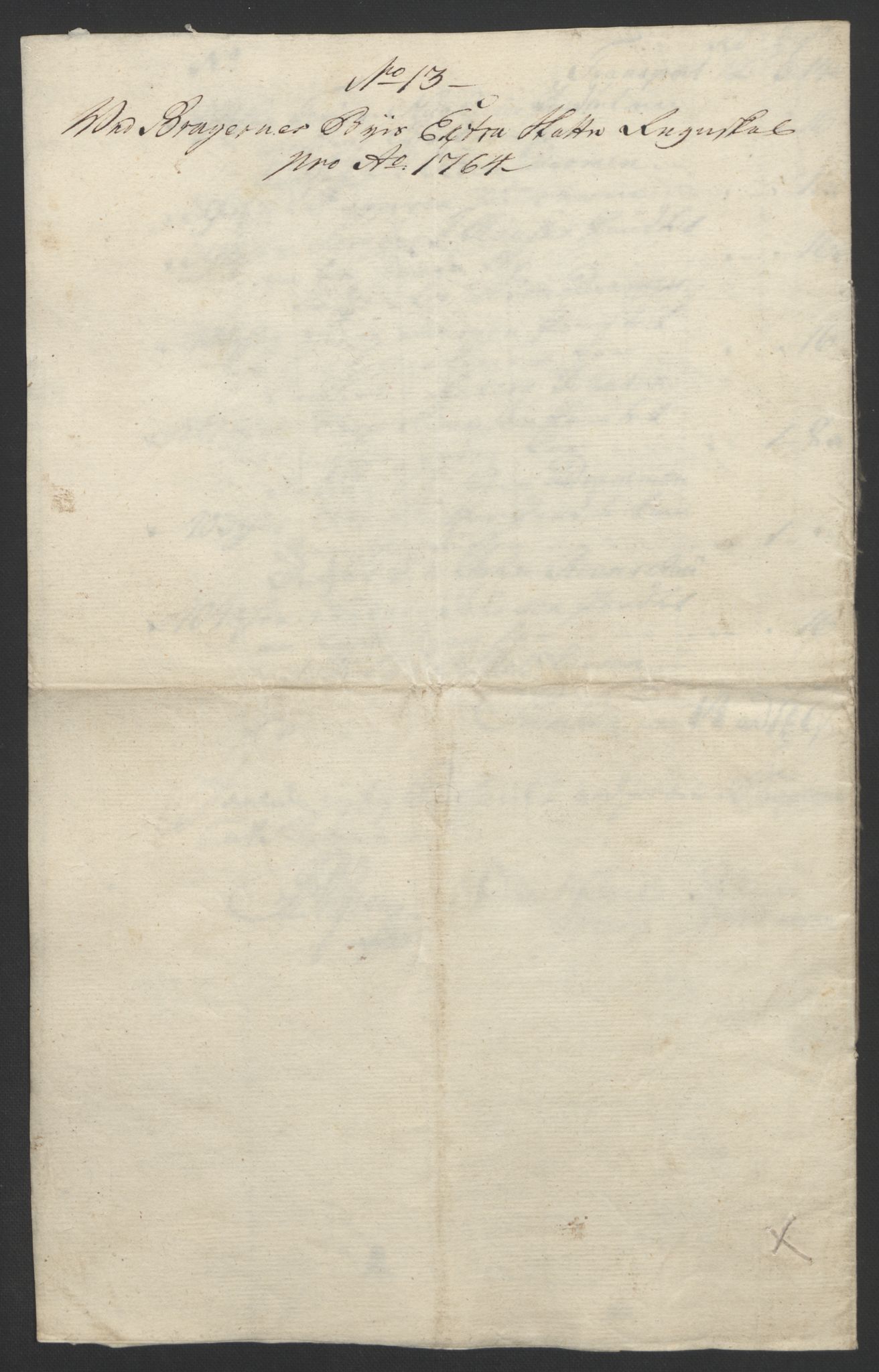 Rentekammeret inntil 1814, Reviderte regnskaper, Byregnskaper, AV/RA-EA-4066/R/Rf/L0119/0001: [F2] Kontribusjonsregnskap / Ekstraskatt, 1762-1767, p. 262