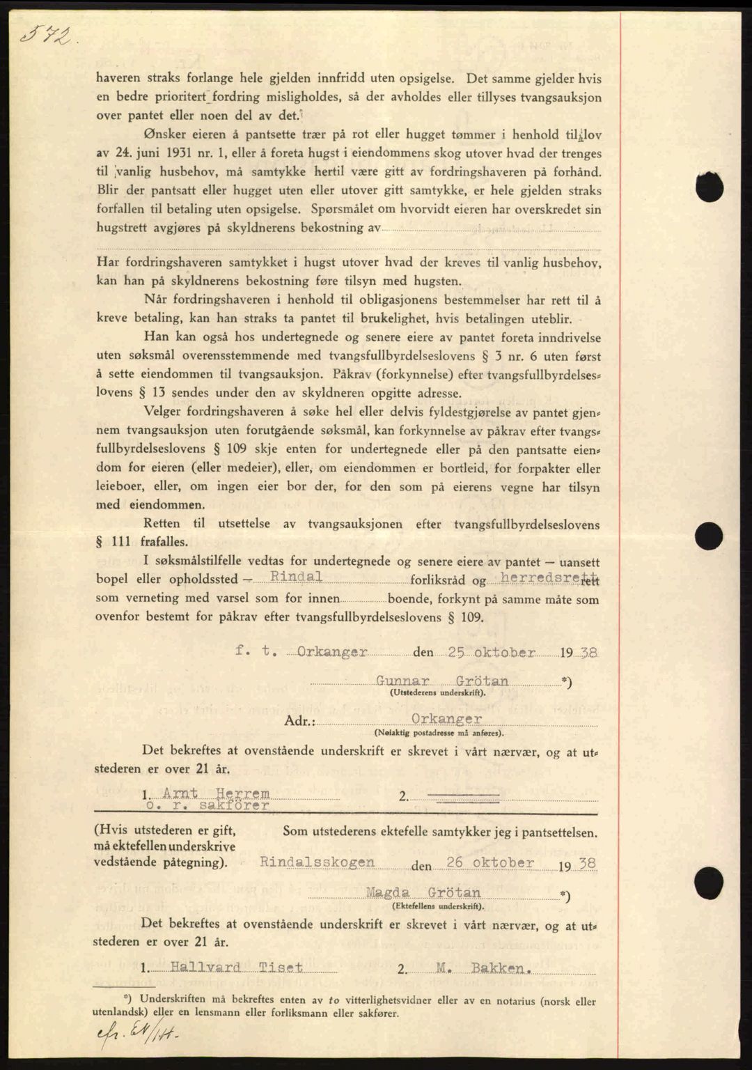 Nordmøre sorenskriveri, AV/SAT-A-4132/1/2/2Ca: Mortgage book no. B84, 1938-1939, Diary no: : 124/1939