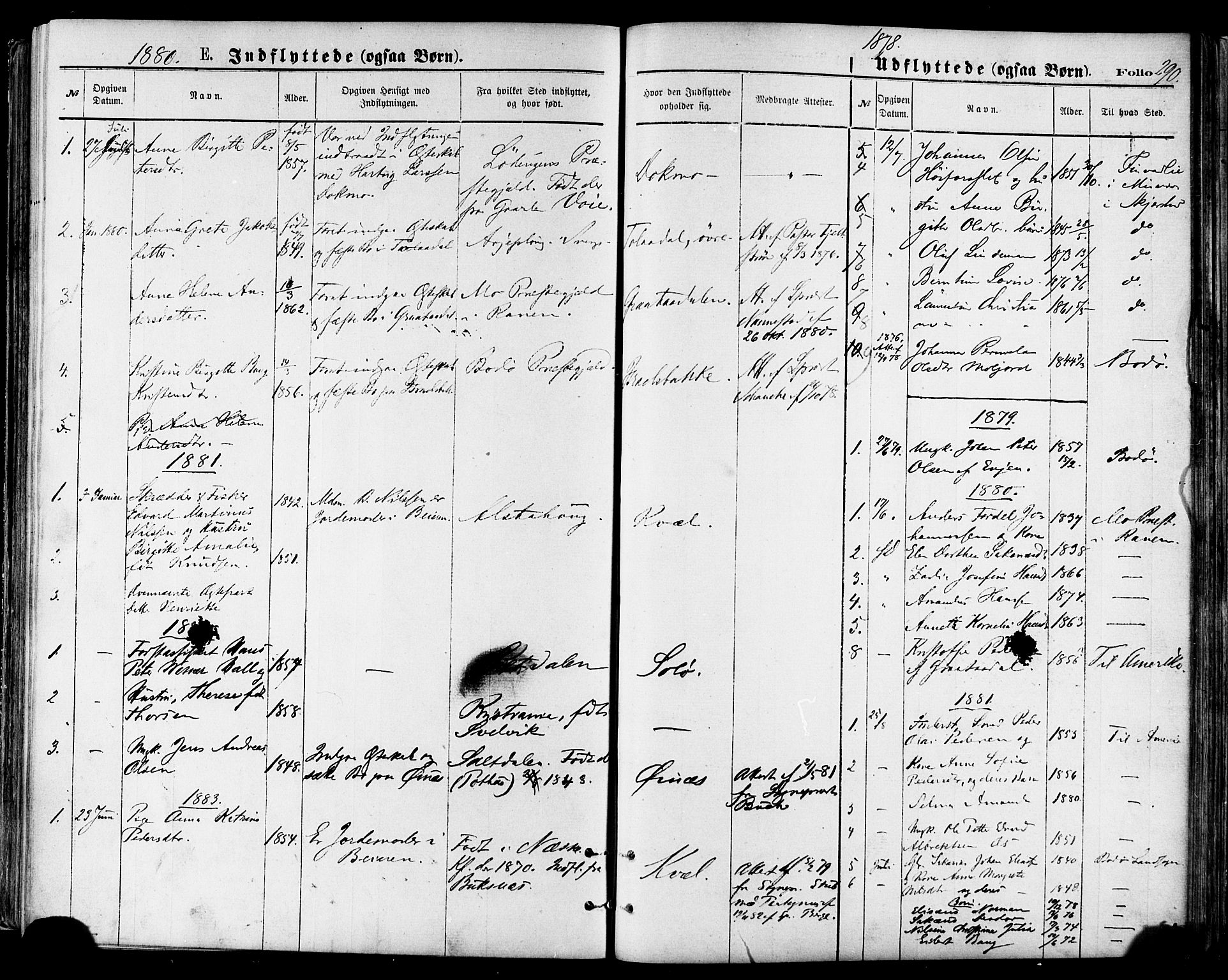 Ministerialprotokoller, klokkerbøker og fødselsregistre - Nordland, SAT/A-1459/846/L0645: Parish register (official) no. 846A03, 1872-1886, p. 290