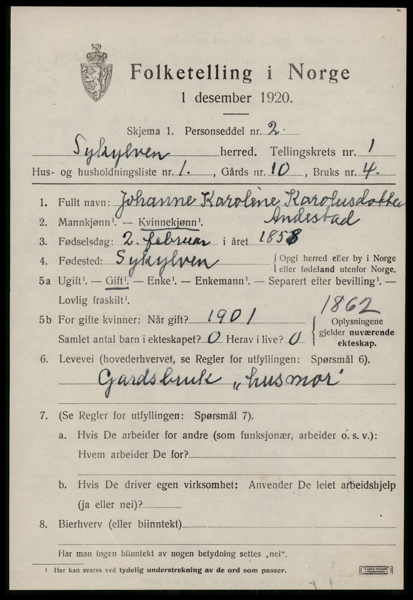 SAT, 1920 census for Sykkylven, 1920, p. 917