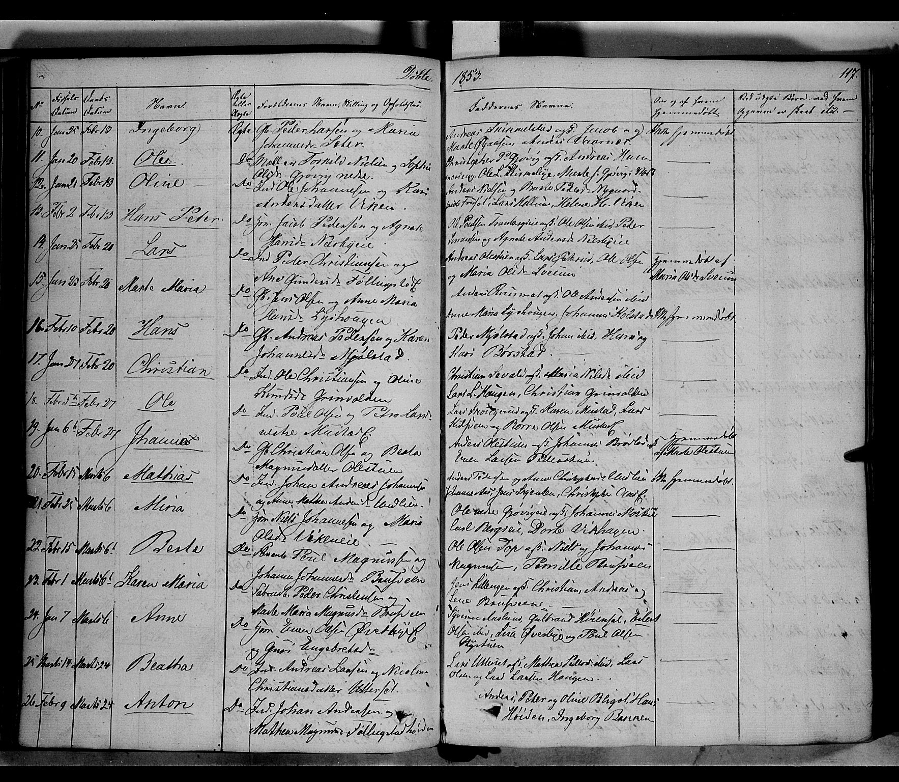Vardal prestekontor, SAH/PREST-100/H/Ha/Haa/L0005: Parish register (official) no. 5, 1831-1853, p. 117