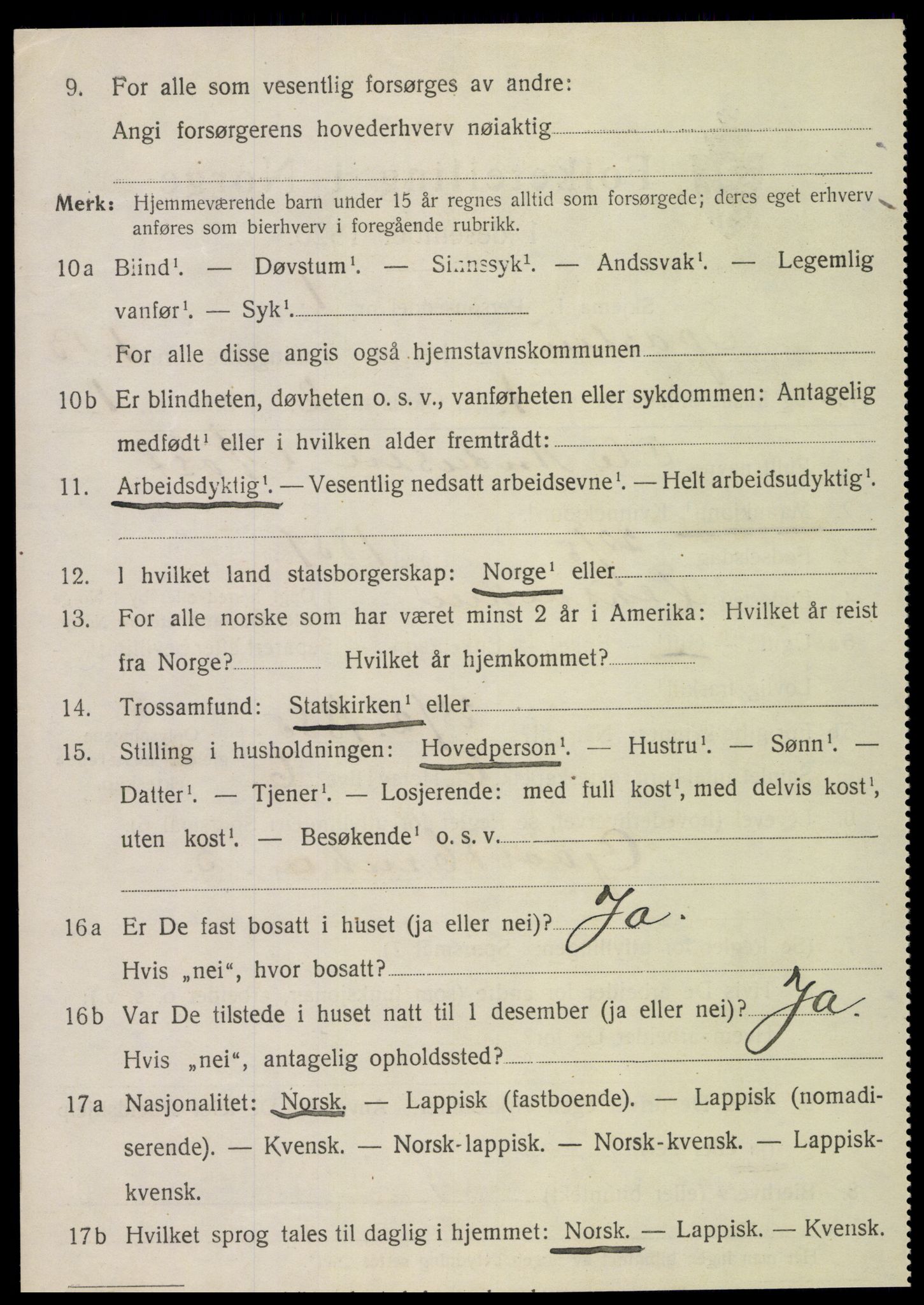 SAT, 1920 census for Sparbu, 1920, p. 1932