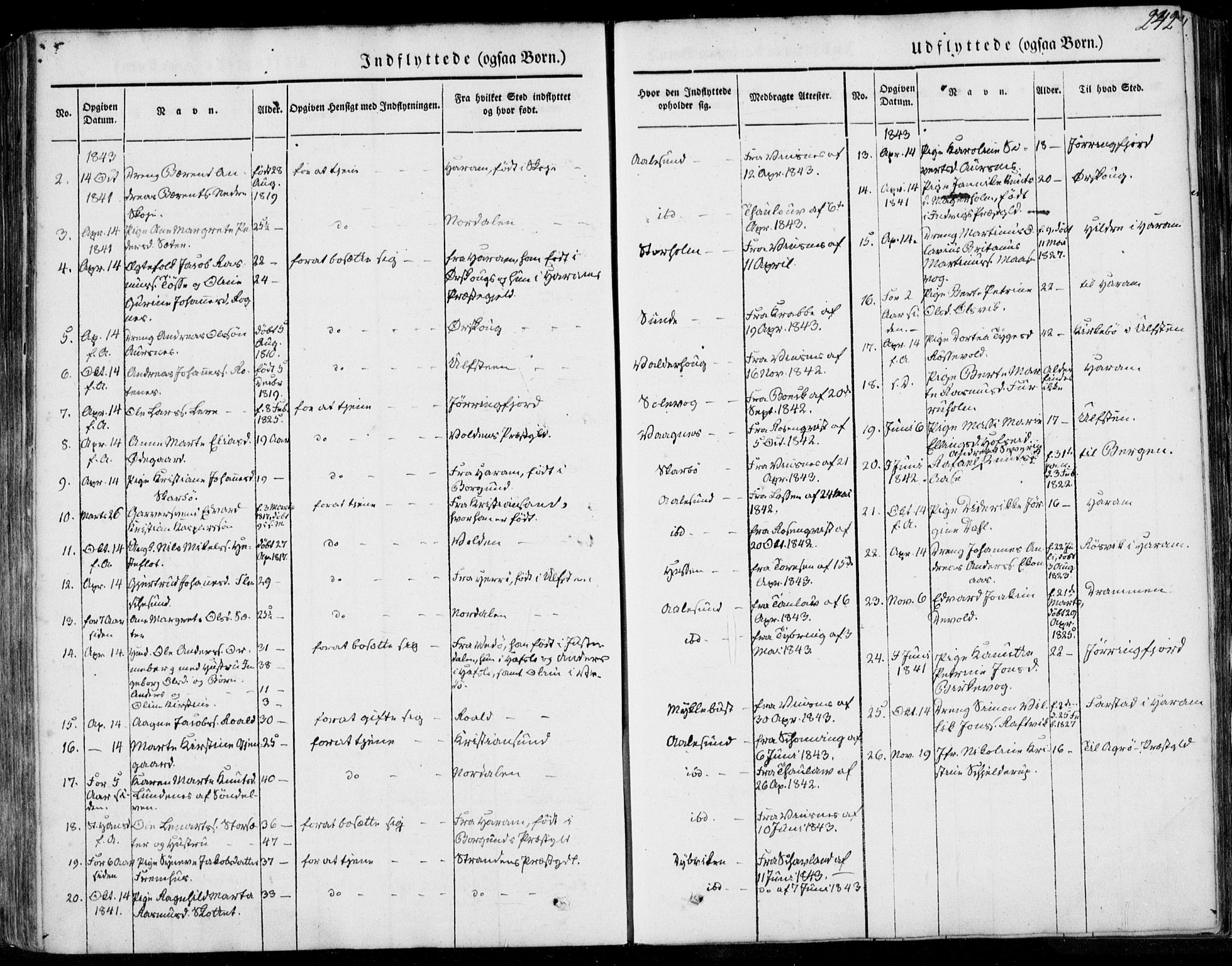 Ministerialprotokoller, klokkerbøker og fødselsregistre - Møre og Romsdal, AV/SAT-A-1454/528/L0396: Parish register (official) no. 528A07, 1839-1847, p. 242