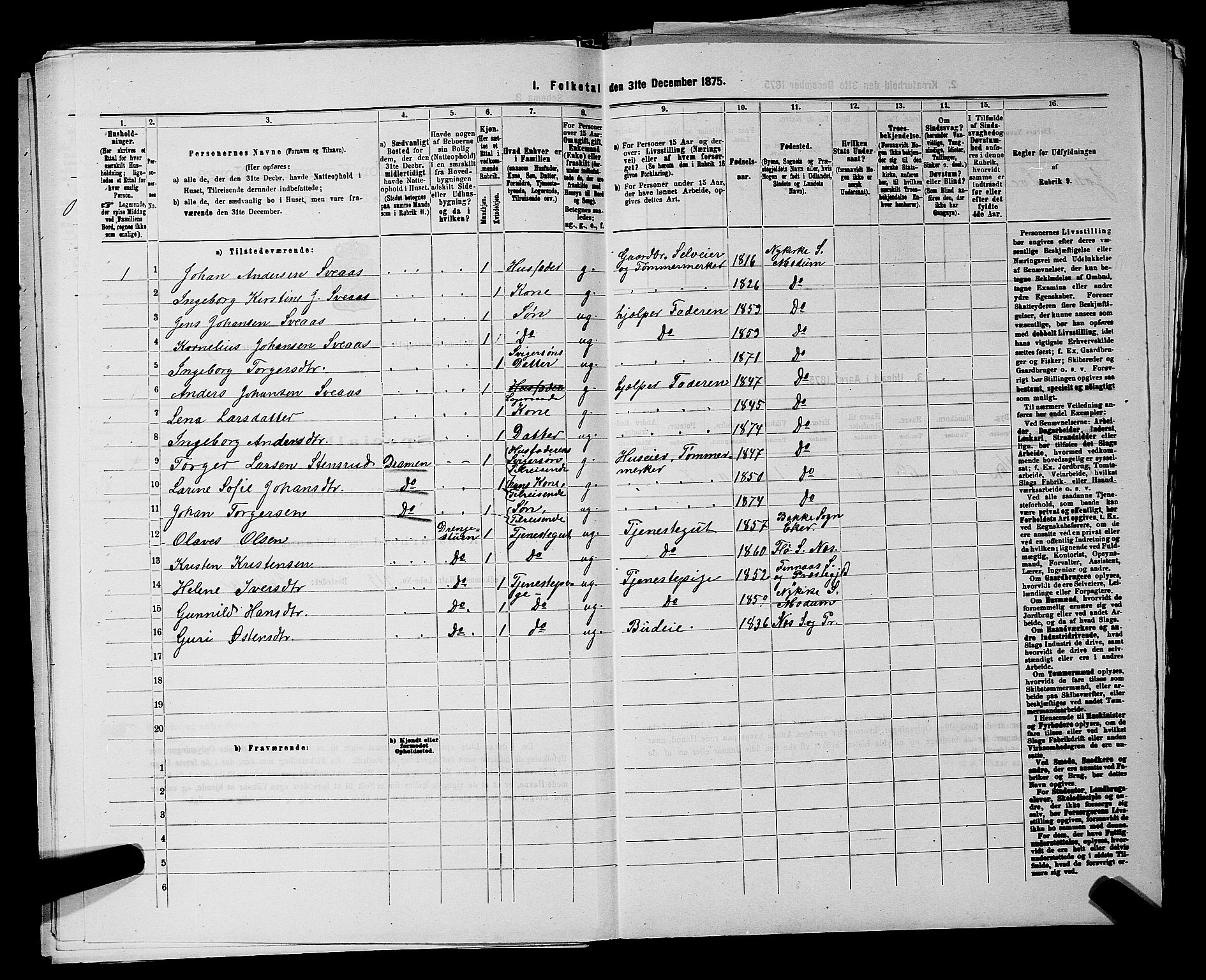 SAKO, 1875 census for 0623P Modum, 1875, p. 2440