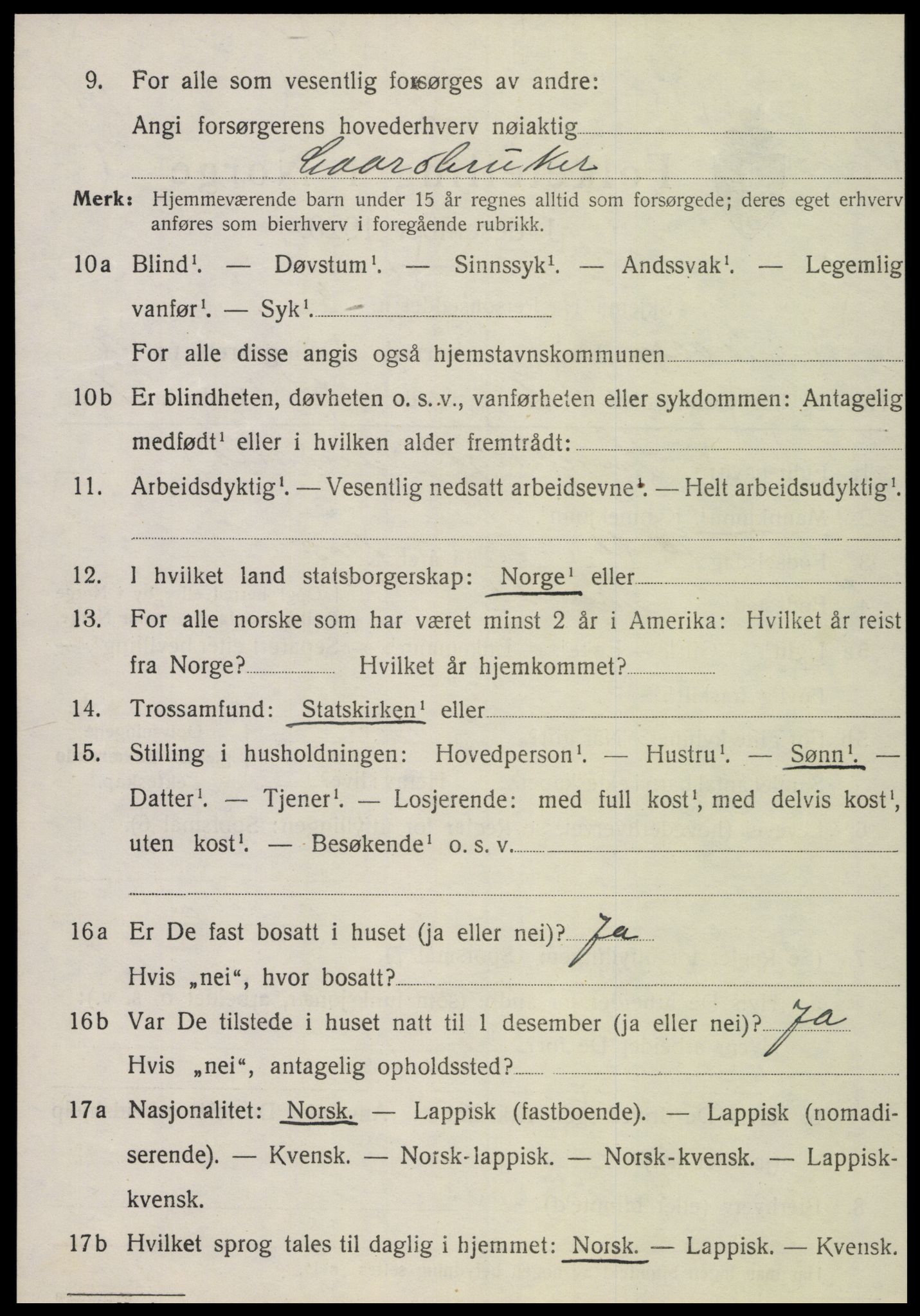 SAT, 1920 census for Snåsa, 1920, p. 4335