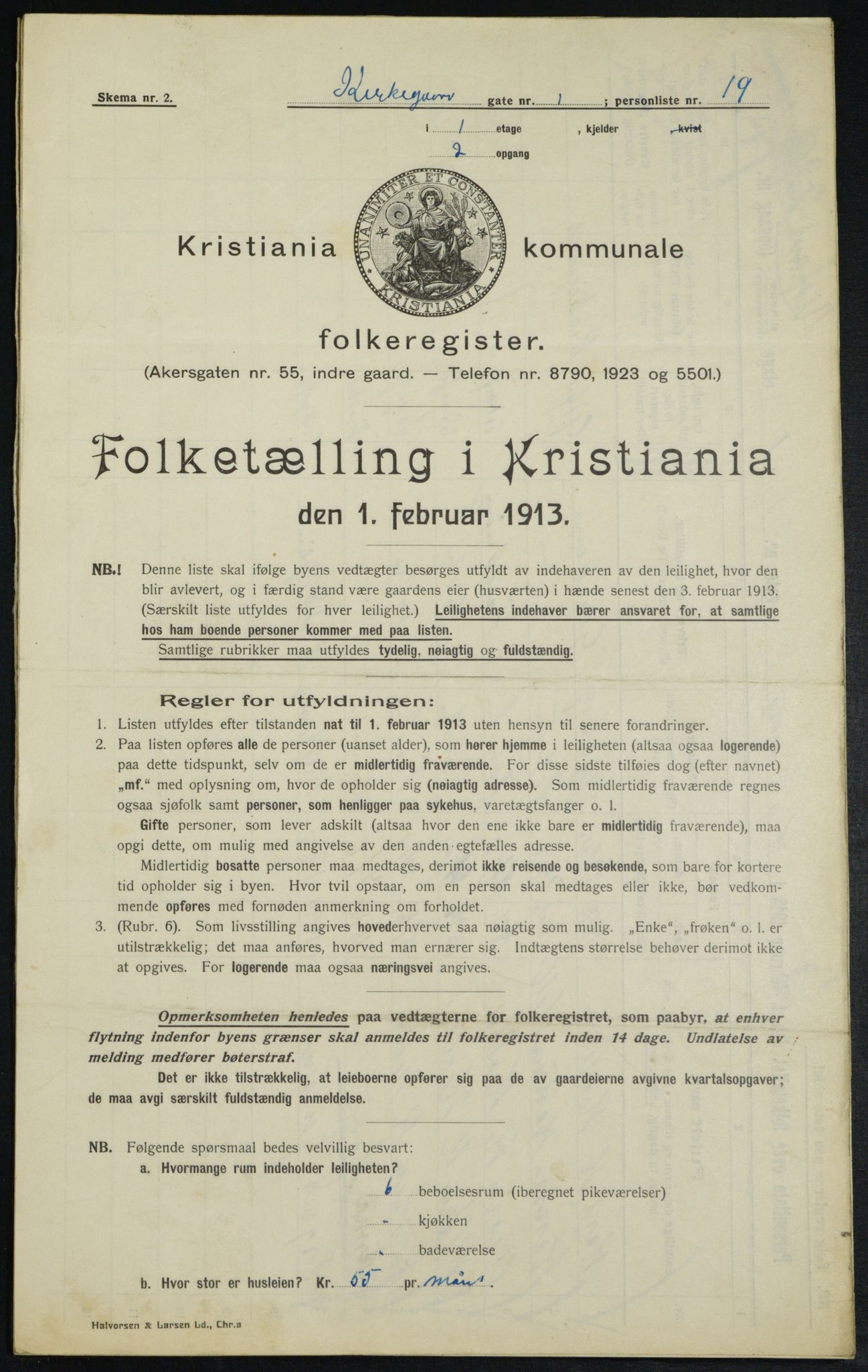 OBA, Municipal Census 1913 for Kristiania, 1913, p. 49758