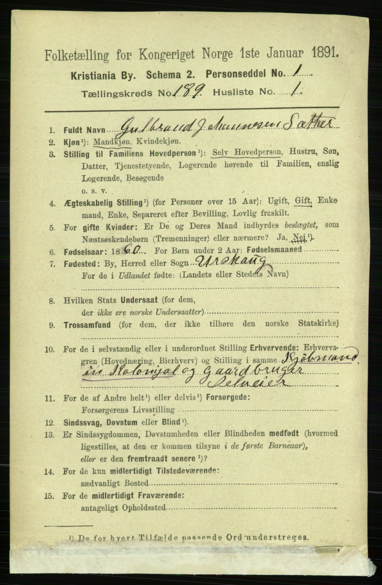 RA, 1891 census for 0301 Kristiania, 1891, p. 113190