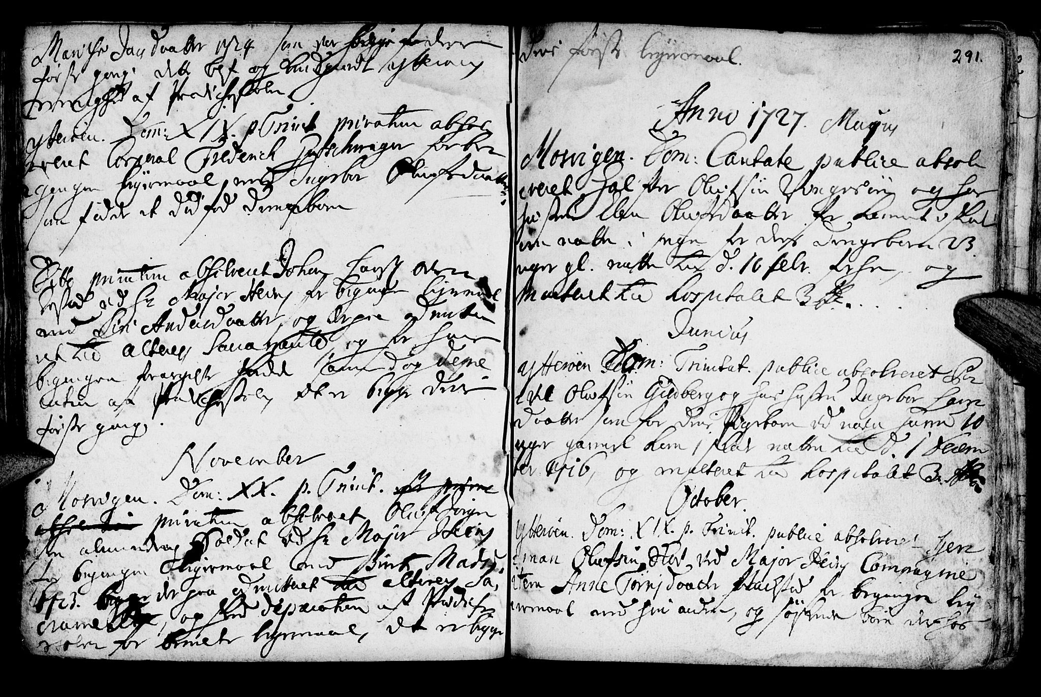 Ministerialprotokoller, klokkerbøker og fødselsregistre - Nord-Trøndelag, SAT/A-1458/722/L0215: Parish register (official) no. 722A02, 1718-1755, p. 291
