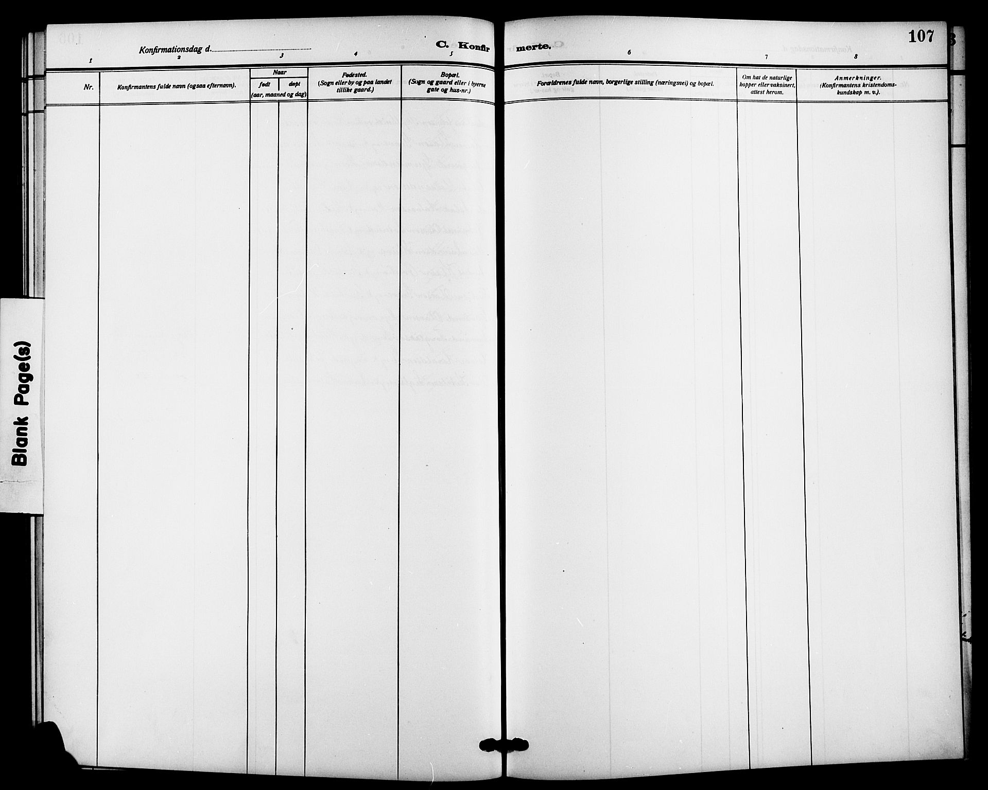 Bø kirkebøker, SAKO/A-257/G/Ga/L0007: Parish register (copy) no. 7, 1909-1924, p. 107