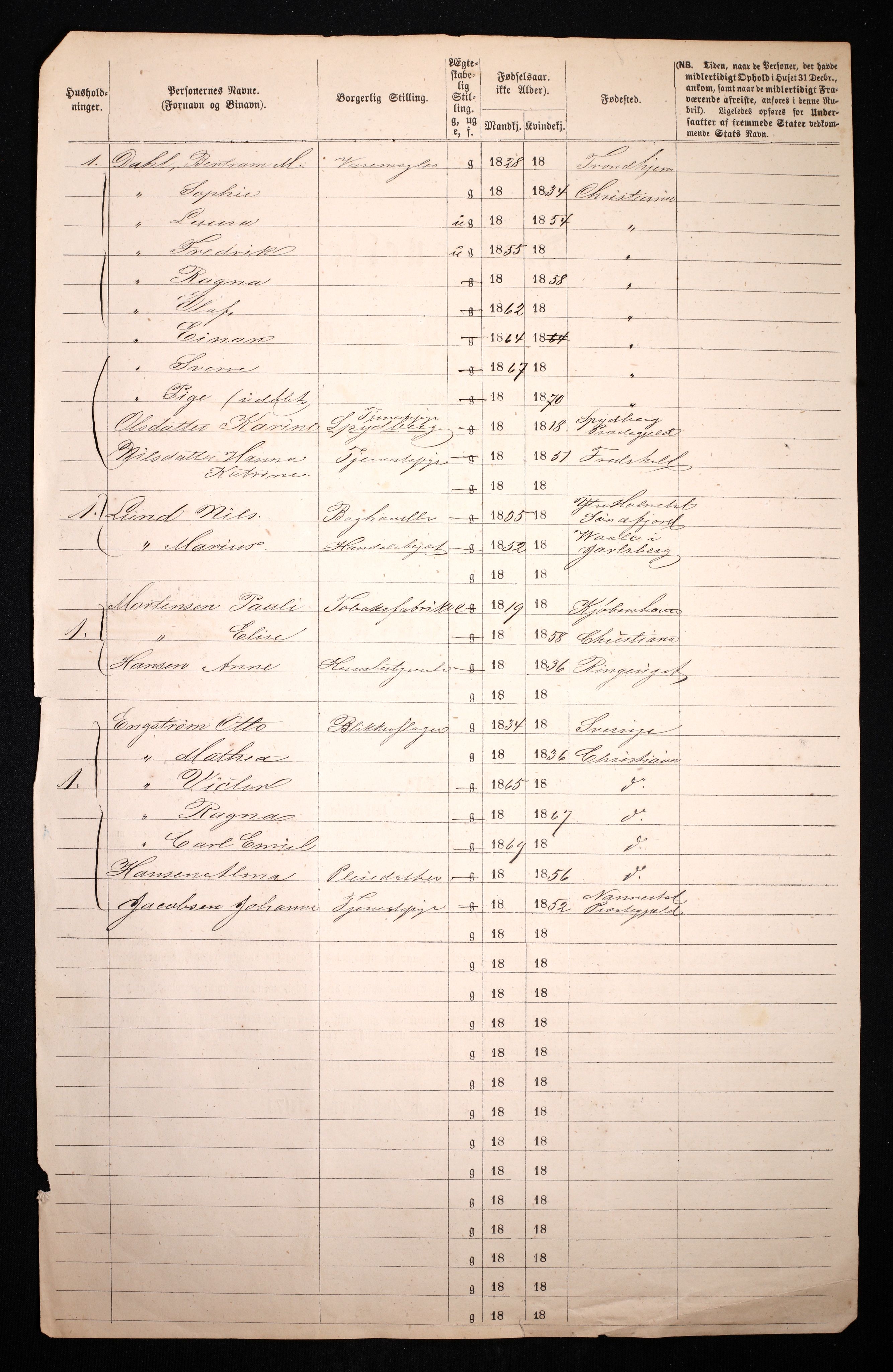 RA, 1870 census for 0301 Kristiania, 1870, p. 4371