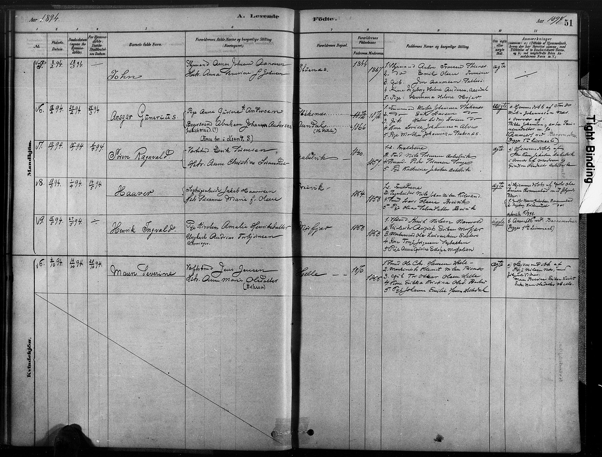 Austre Moland sokneprestkontor, SAK/1111-0001/F/Fa/Fab/L0001: Parish register (official) no. A 1, 1878-1898, p. 51