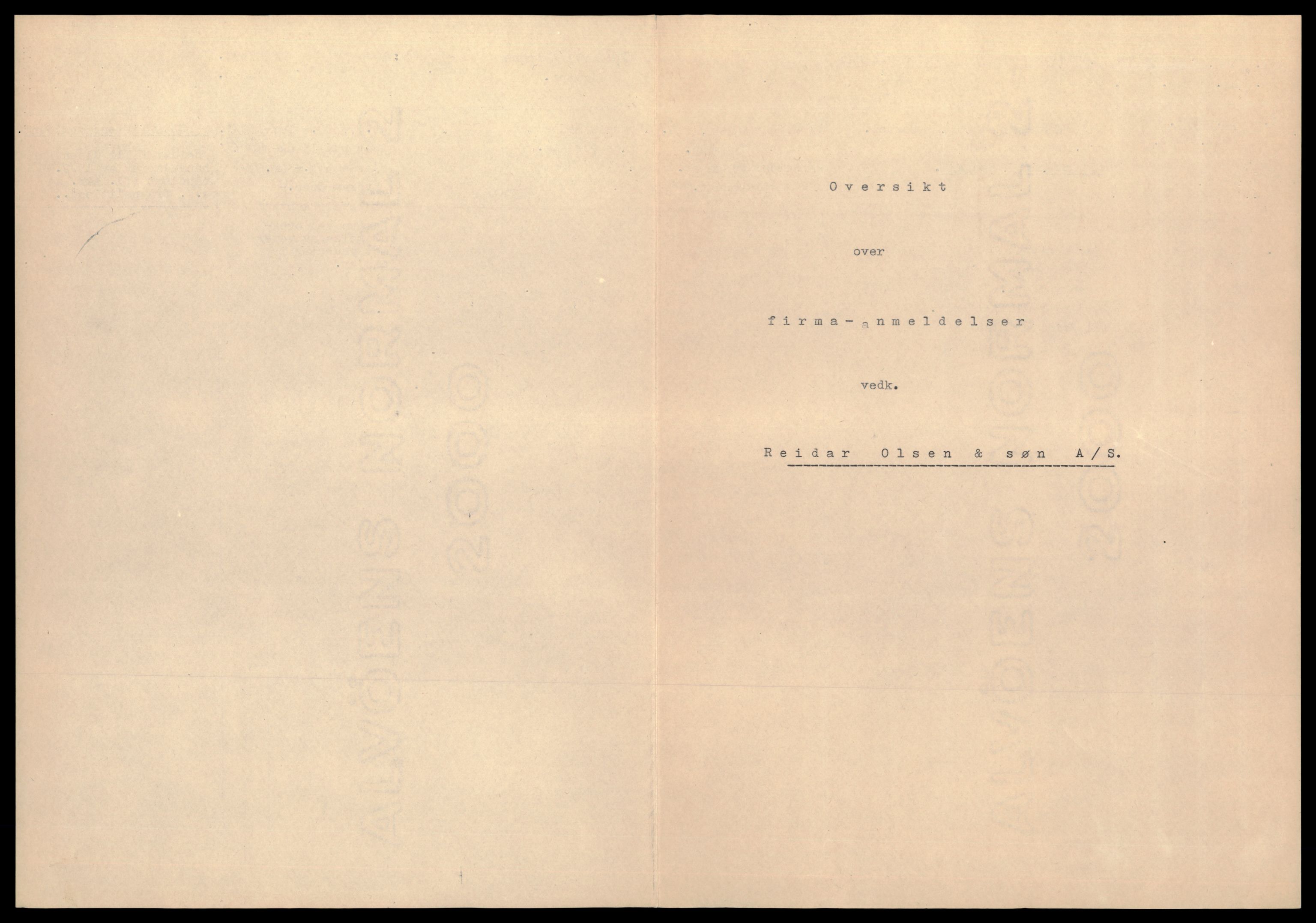 Trondheim byfogd, SAT/A-0003/2/J/Jd/Jdb/L0008: Aksjeselskap, O-Ri, 1960-1964, p. 1