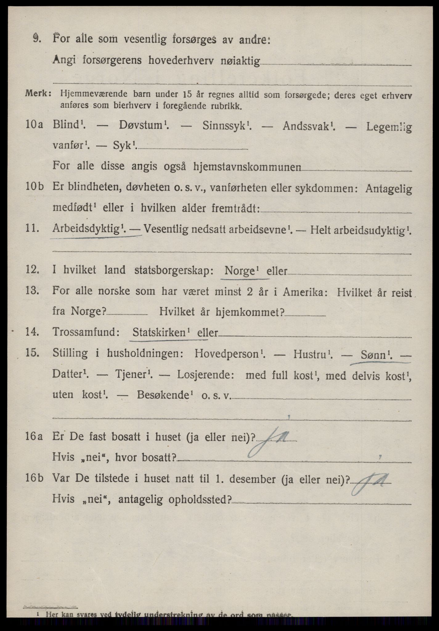 SAT, 1920 census for Vestnes, 1920, p. 4792