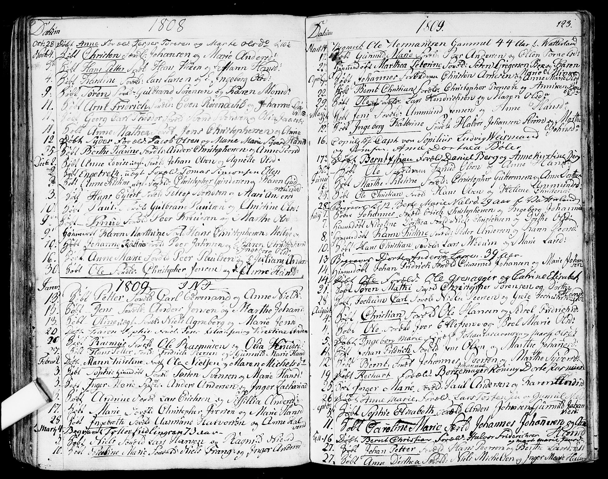 Garnisonsmenigheten Kirkebøker, SAO/A-10846/G/Ga/L0001: Parish register (copy) no. 1, 1796-1814, p. 122-123