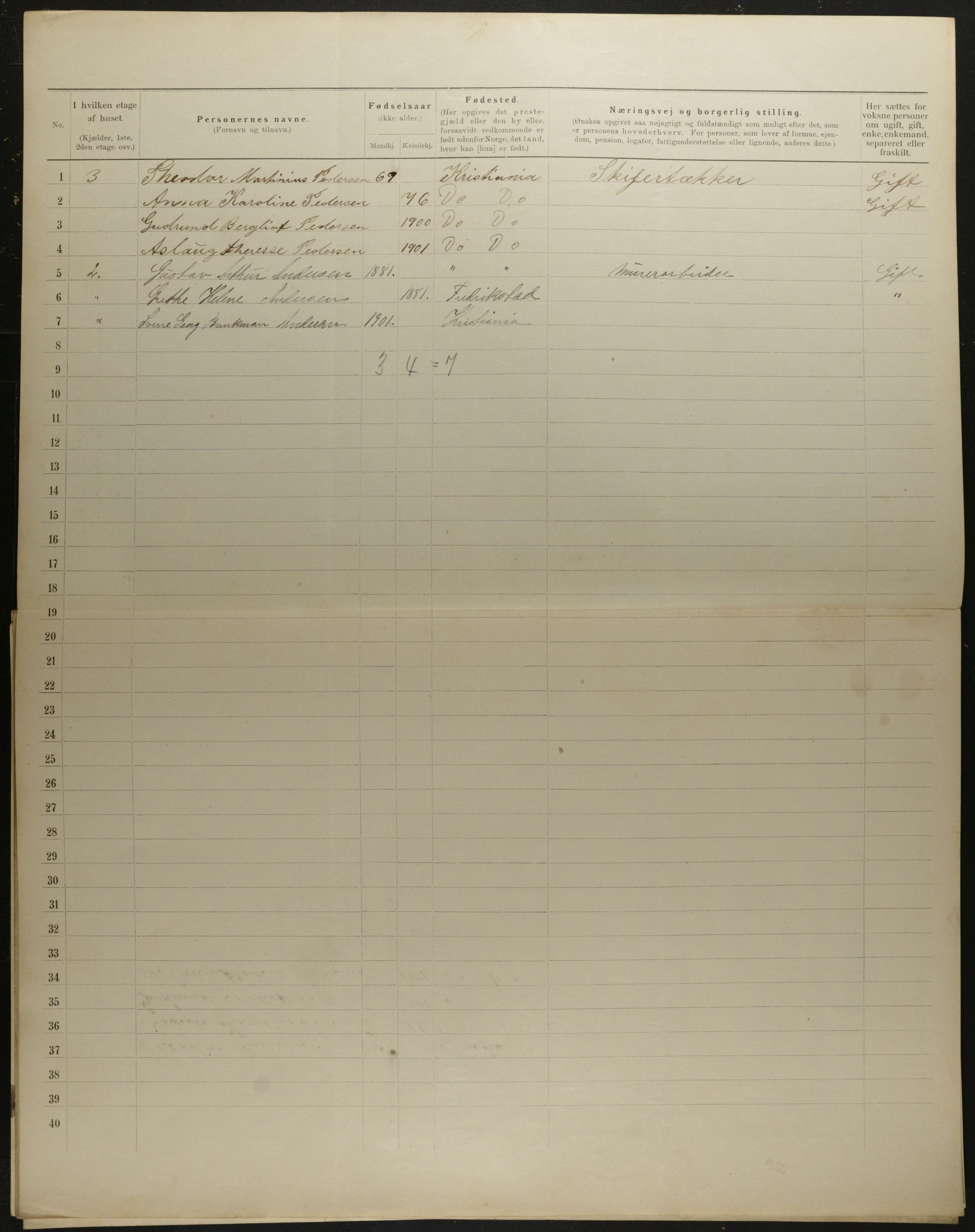 OBA, Municipal Census 1901 for Kristiania, 1901, p. 8264