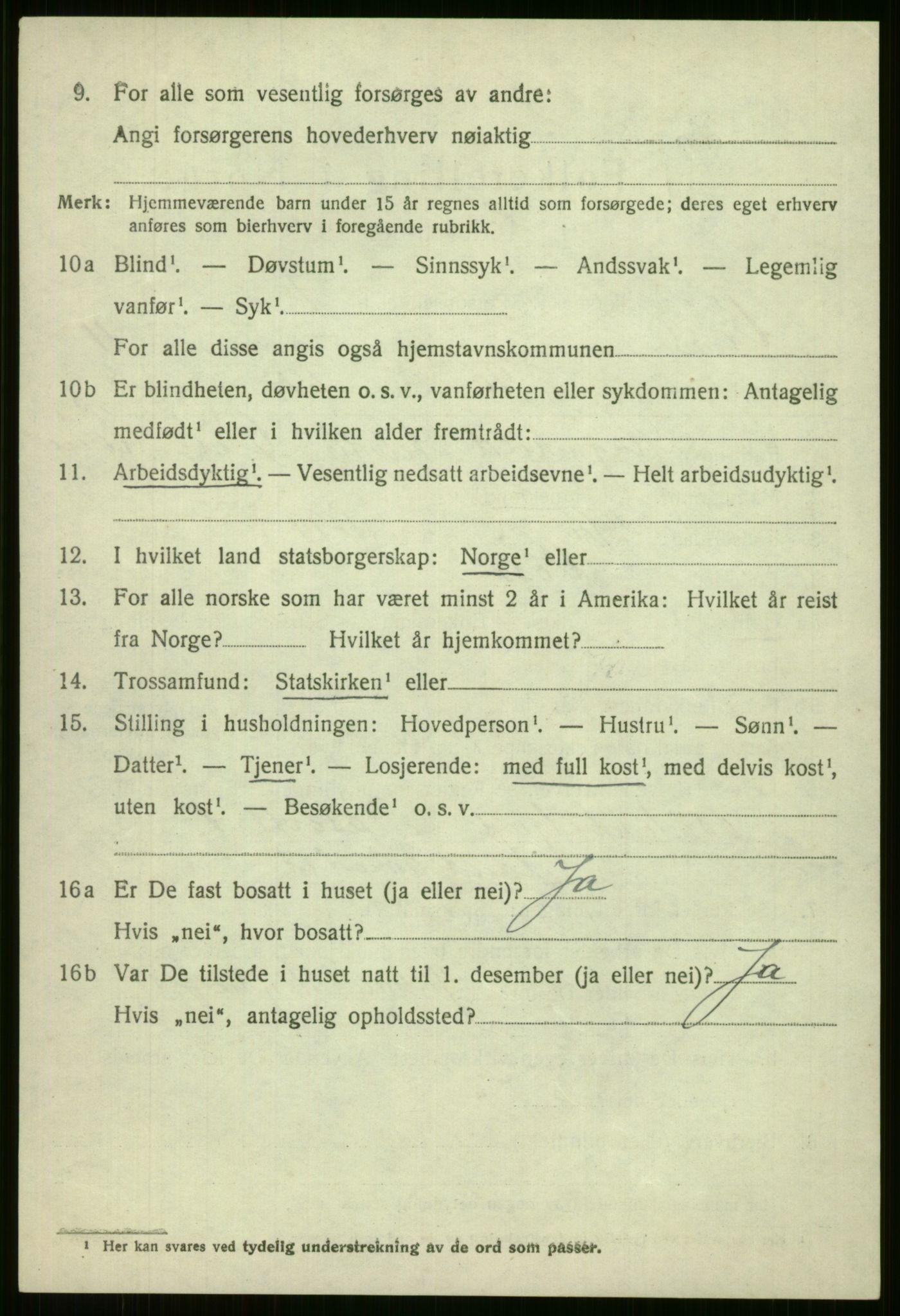 SAB, 1920 census for Voss, 1920, p. 10544