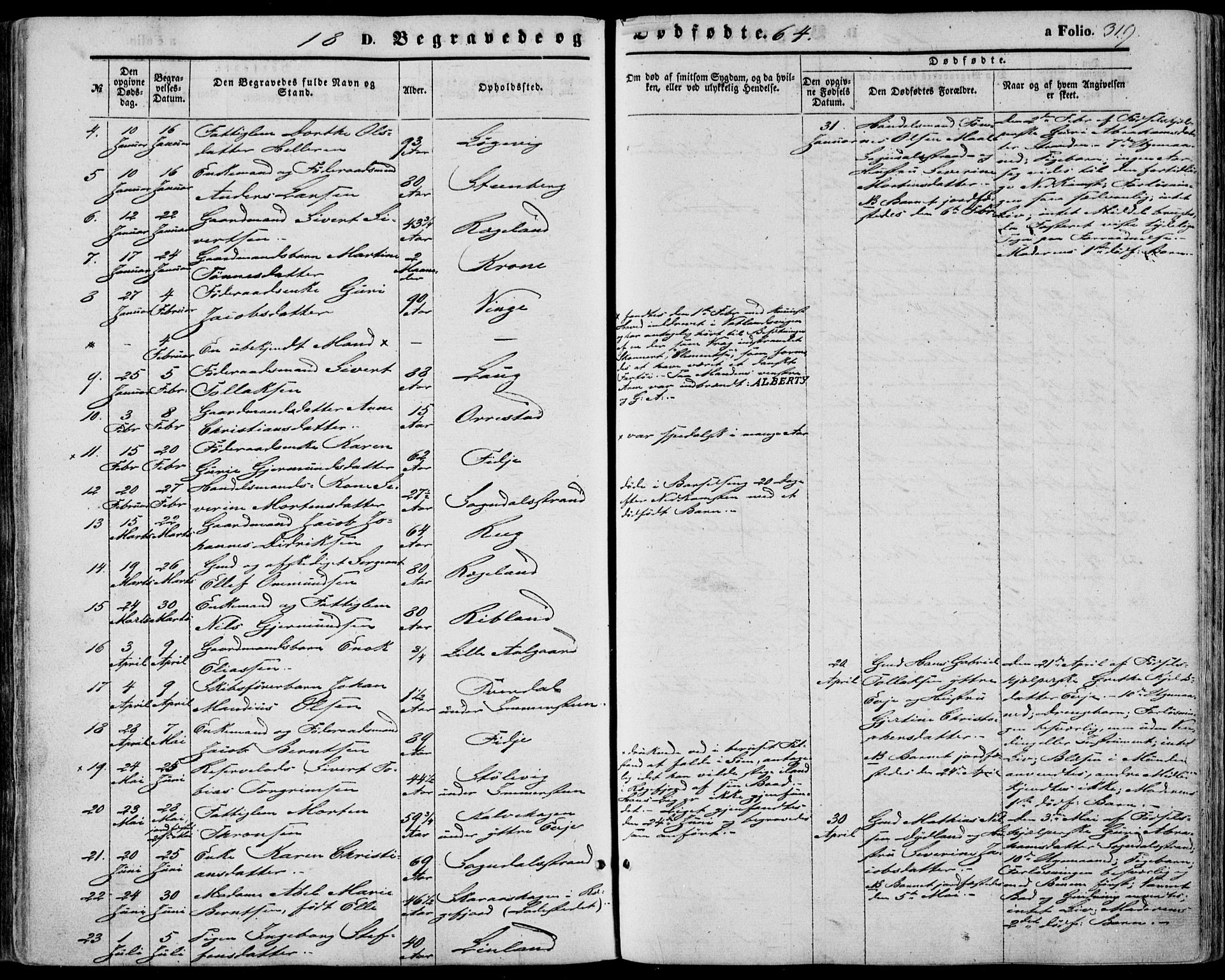 Sokndal sokneprestkontor, AV/SAST-A-101808: Parish register (official) no. A 9, 1857-1874, p. 319