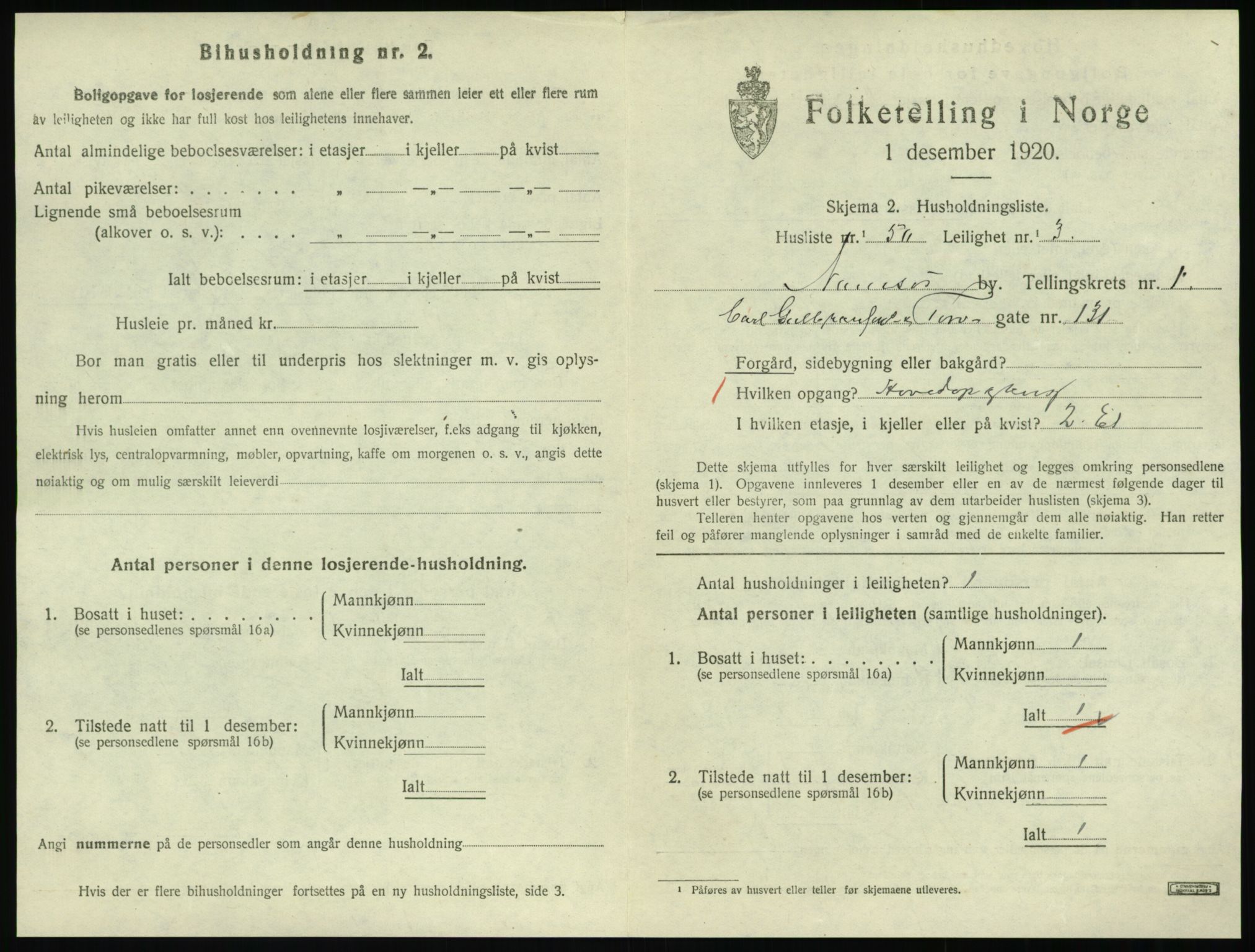 SAT, 1920 census for Namsos, 1920, p. 969