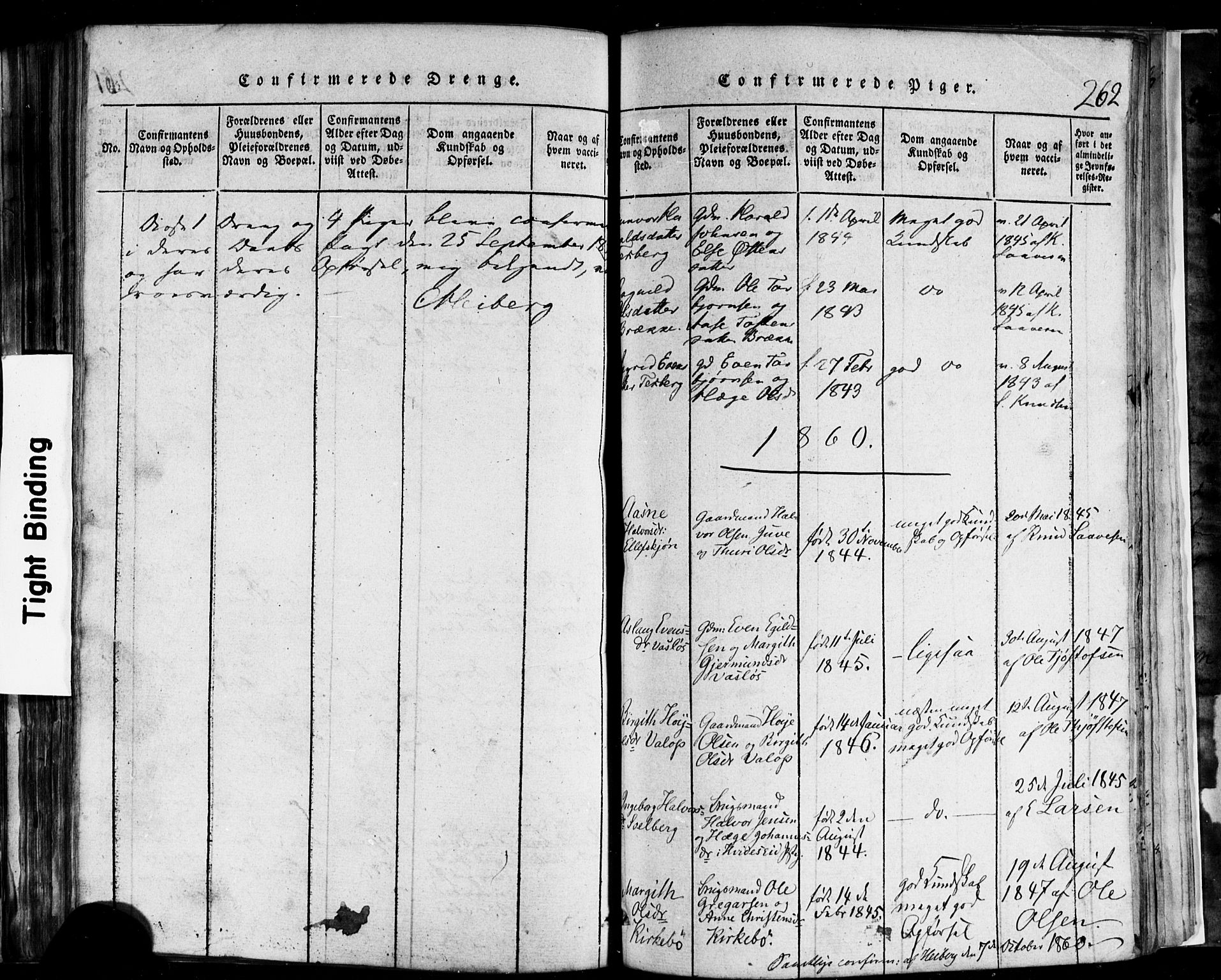 Rauland kirkebøker, SAKO/A-292/F/Fa/L0002: Parish register (official) no. 2, 1815-1860, p. 262