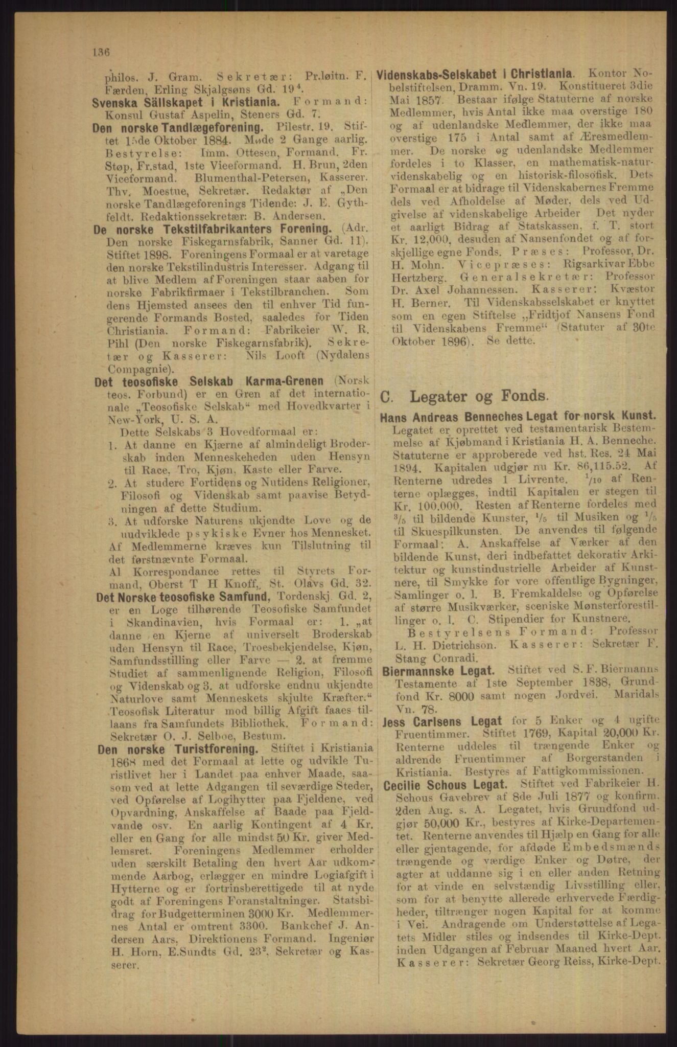 Kristiania/Oslo adressebok, PUBL/-, 1911, p. 136