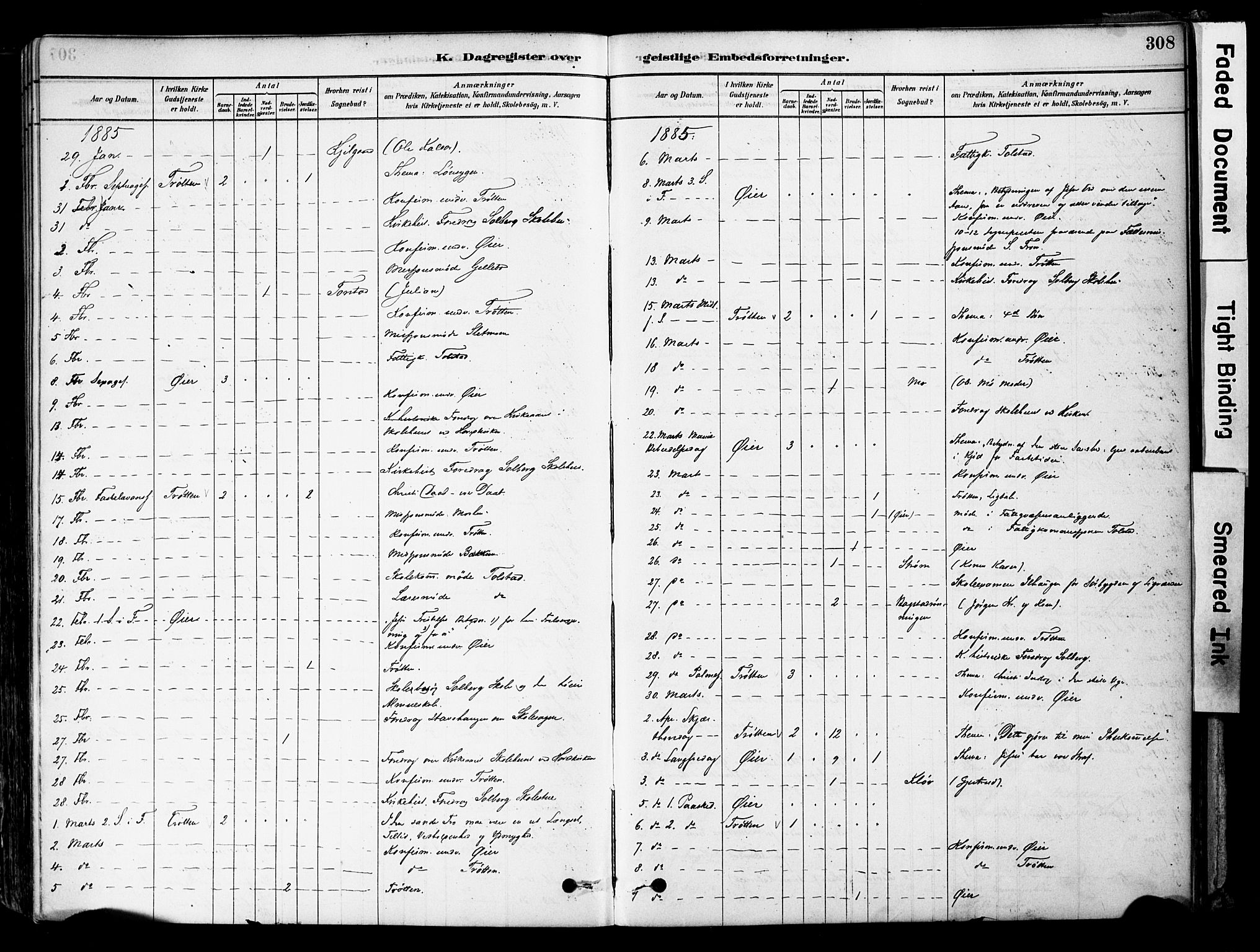 Øyer prestekontor, AV/SAH-PREST-084/H/Ha/Haa/L0008: Parish register (official) no. 8, 1878-1897, p. 308