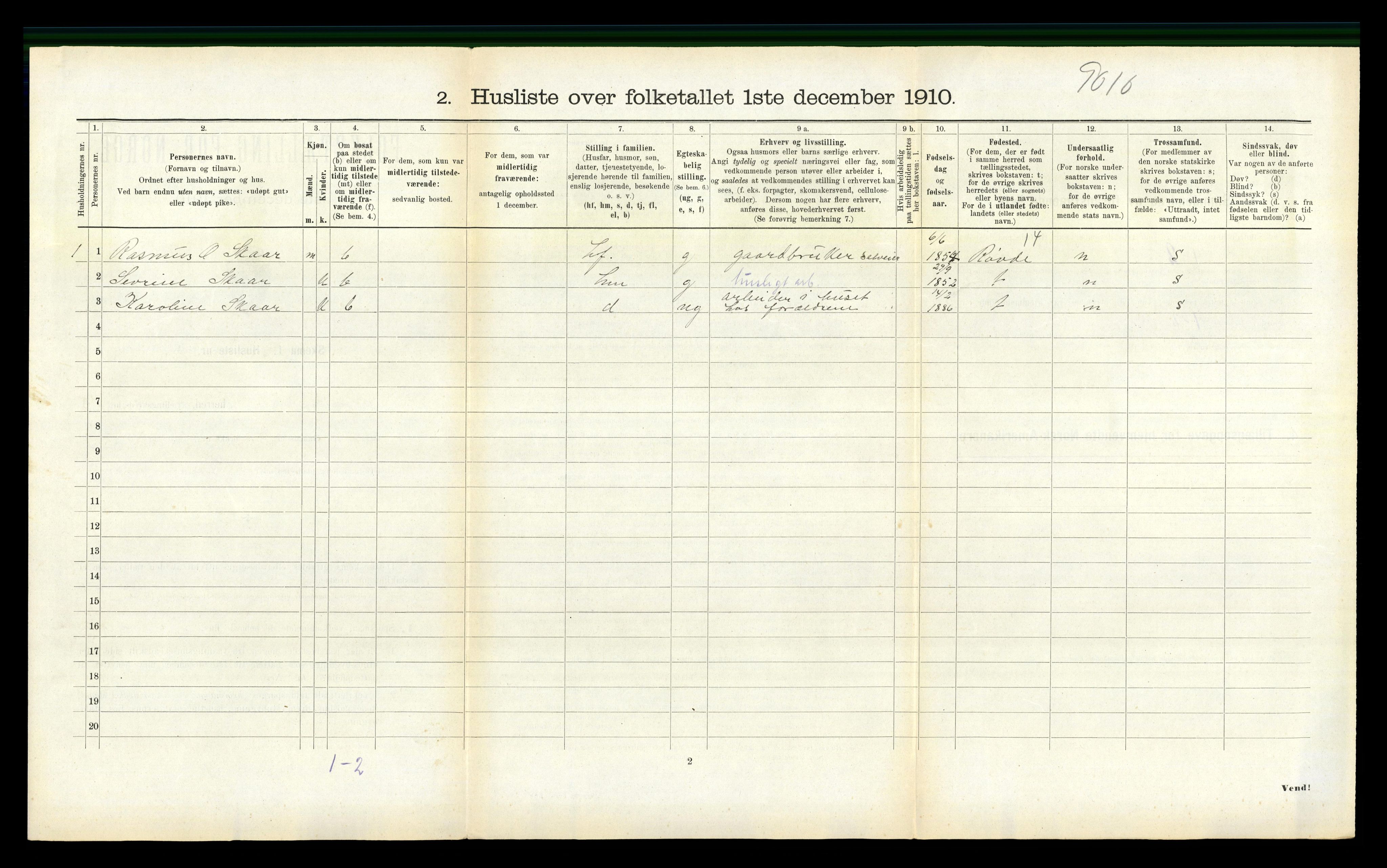 RA, 1910 census for Vanylven, 1910, p. 802