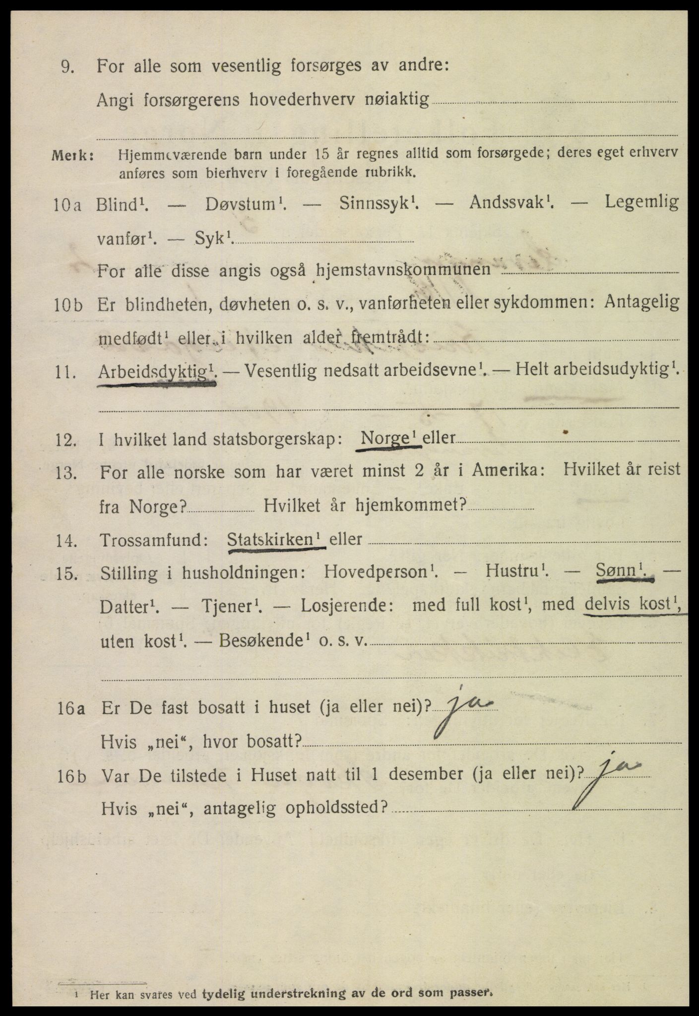 SAT, 1920 census for Levanger town, 1920, p. 2793