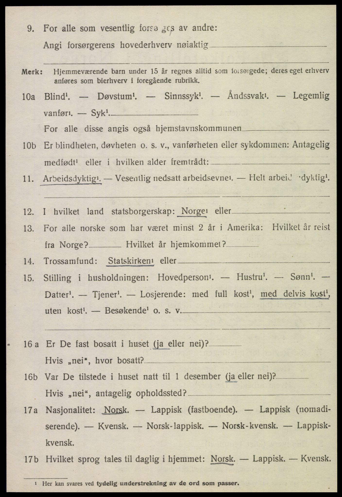 SAT, 1920 census for Ogndal, 1920, p. 1950