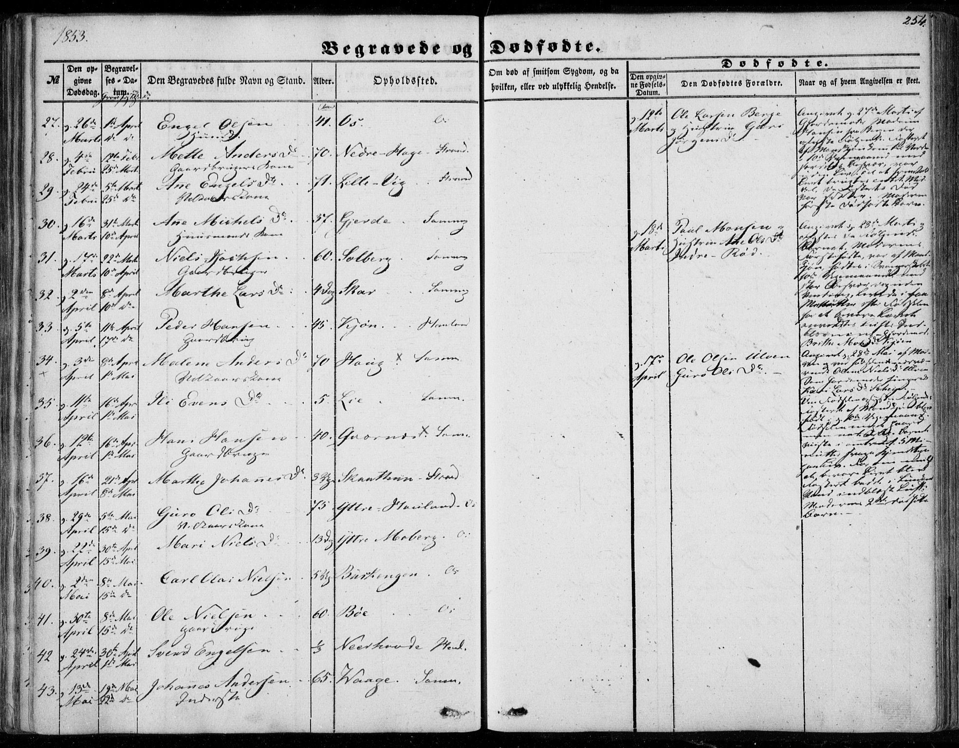 Os sokneprestembete, SAB/A-99929: Parish register (official) no. A 16, 1851-1859, p. 254