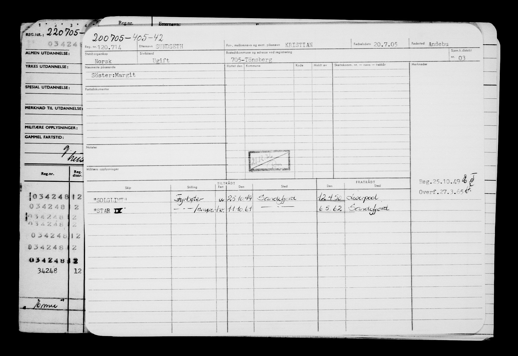 Direktoratet for sjømenn, AV/RA-S-3545/G/Gb/L0060: Hovedkort, 1905, p. 241