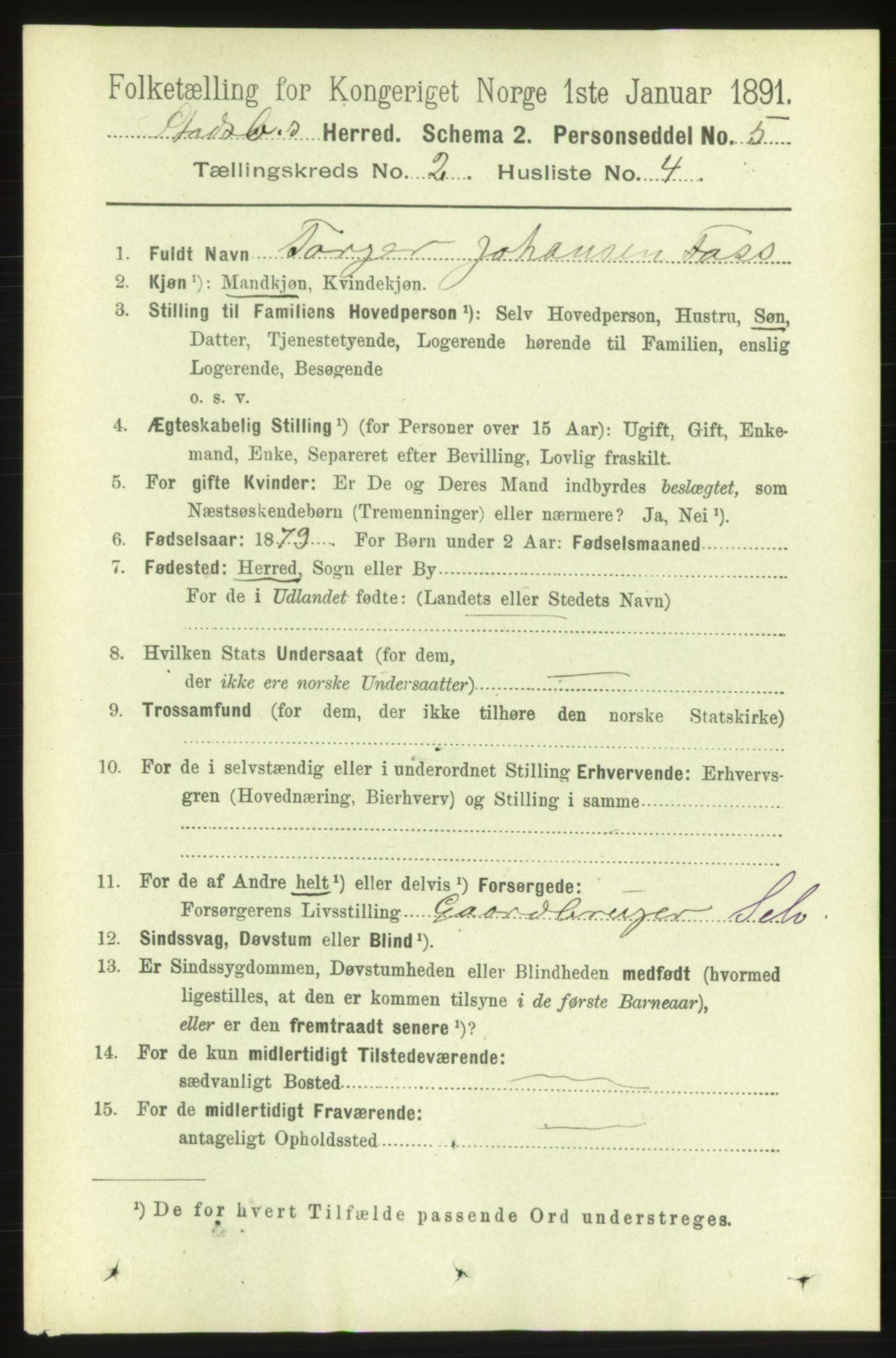 RA, 1891 census for 1625 Stadsbygd, 1891, p. 803