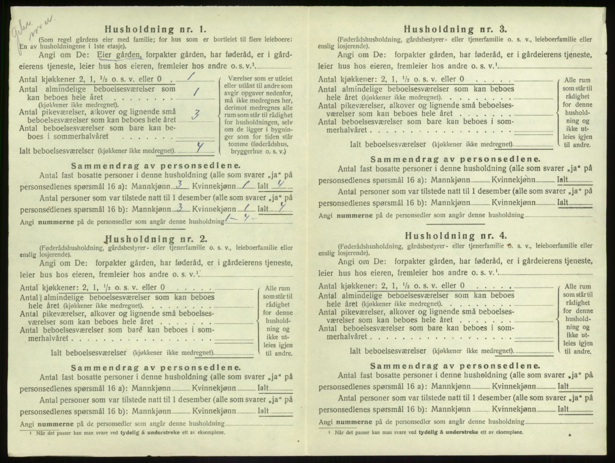SAB, 1920 census for Naustdal, 1920, p. 594