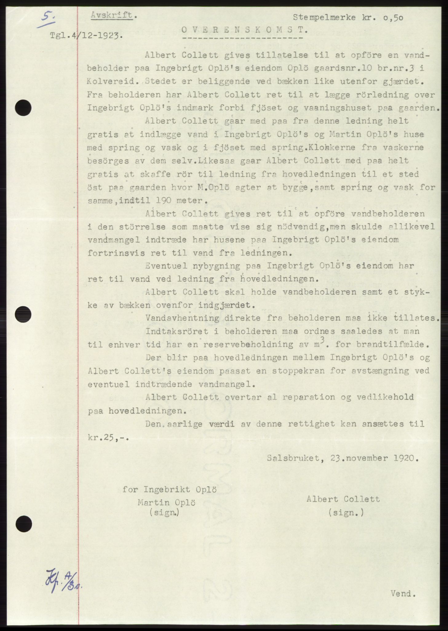 Namdal sorenskriveri, SAT/A-4133/1/2/2C: Mortgage book no. -, 1922-1925, Deed date: 04.12.1923