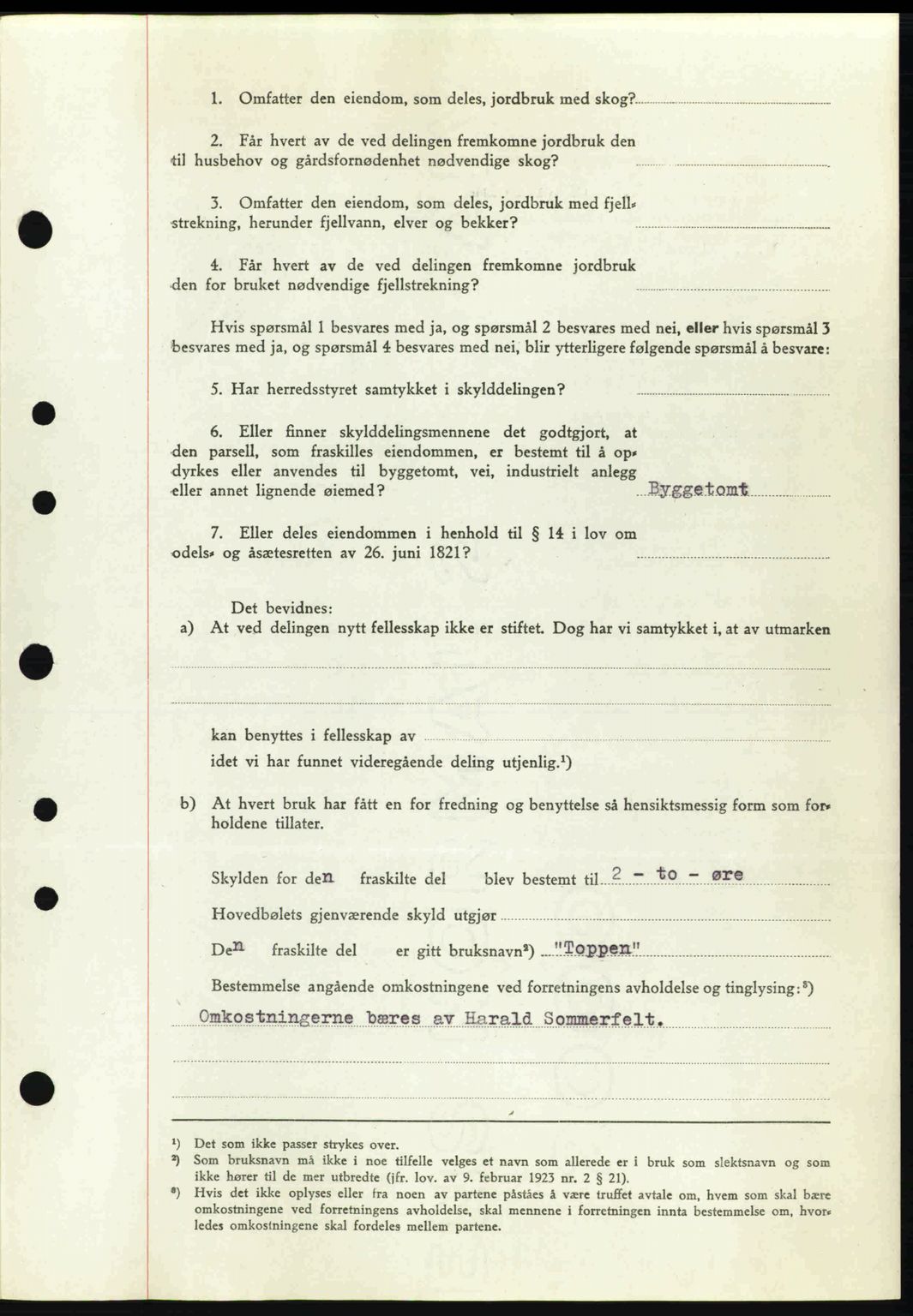 Tønsberg sorenskriveri, AV/SAKO-A-130/G/Ga/Gaa/L0012: Mortgage book no. A12, 1942-1943, Diary no: : 3539/1942