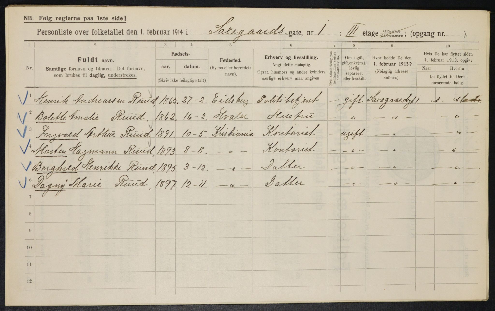 OBA, Municipal Census 1914 for Kristiania, 1914, p. 89113