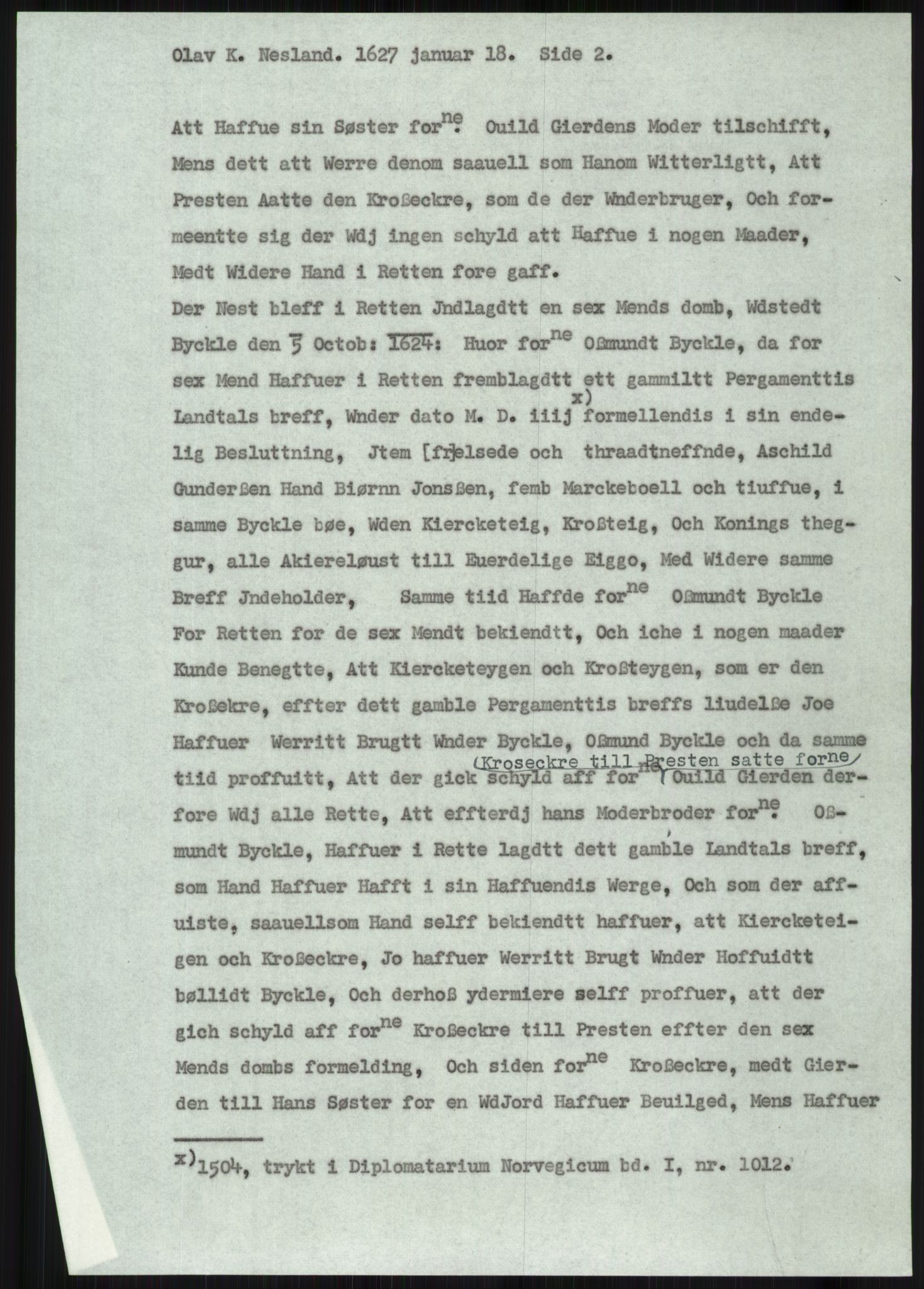 Samlinger til kildeutgivelse, Diplomavskriftsamlingen, AV/RA-EA-4053/H/Ha, p. 3261