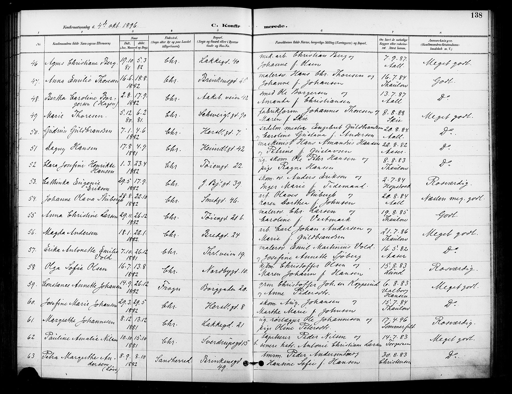 Grønland prestekontor Kirkebøker, AV/SAO-A-10848/F/Fa/L0011: Parish register (official) no. 11, 1892-1907, p. 138