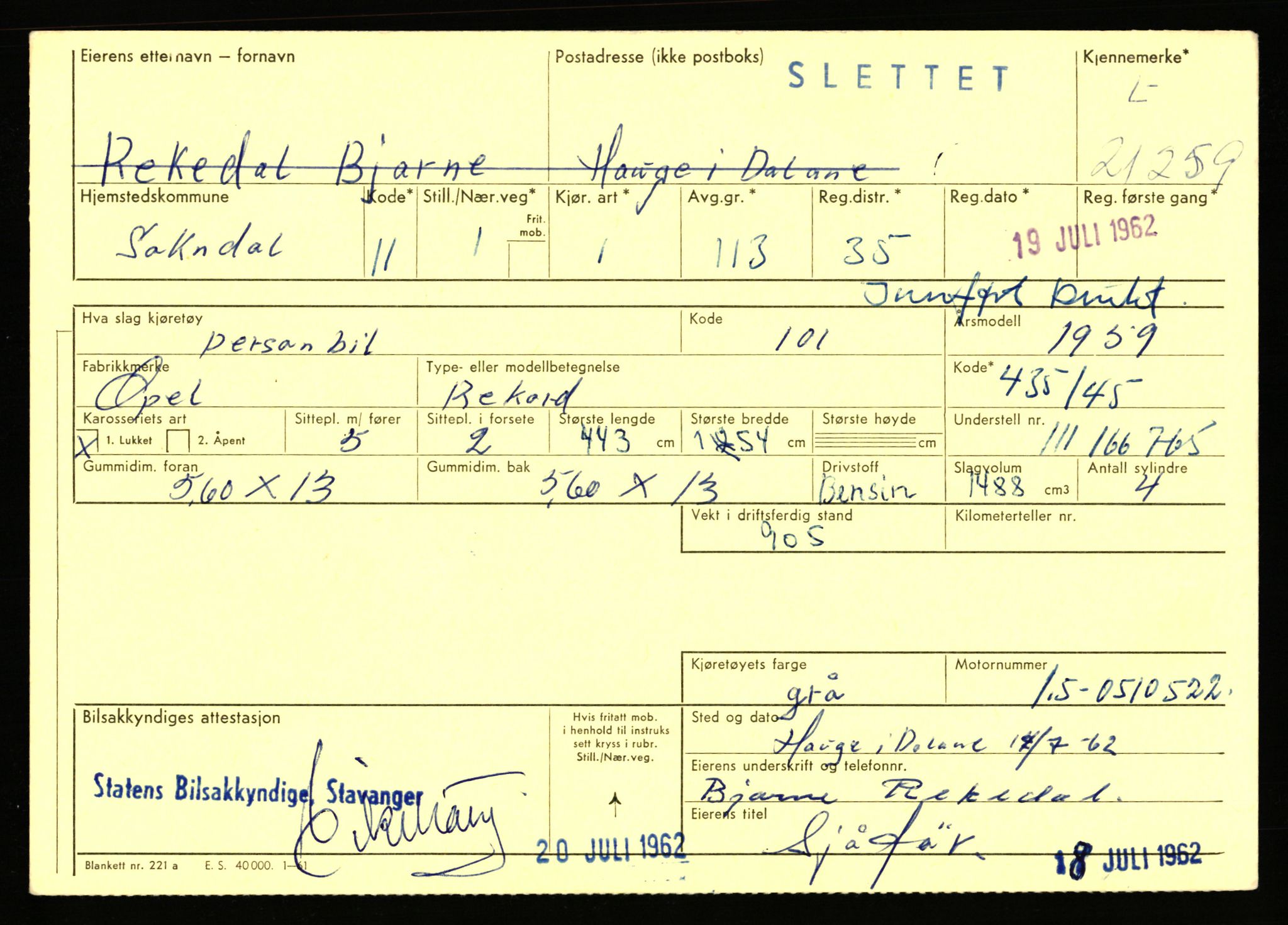 Stavanger trafikkstasjon, AV/SAST-A-101942/0/F/L0037: L-20500 - L-21499, 1930-1971, p. 1941